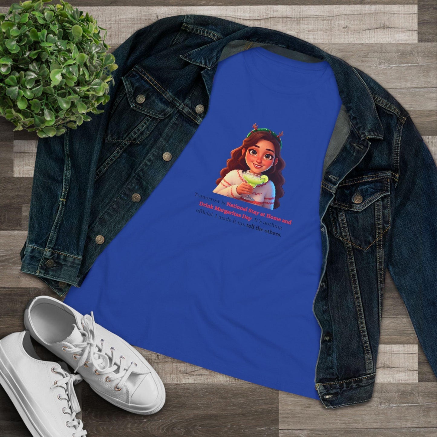 Margarita Day, It's Official (Because I Said So!) - Christmas Cheer 🍹 - Women's Cotton Tee 🍹 - Whippie's