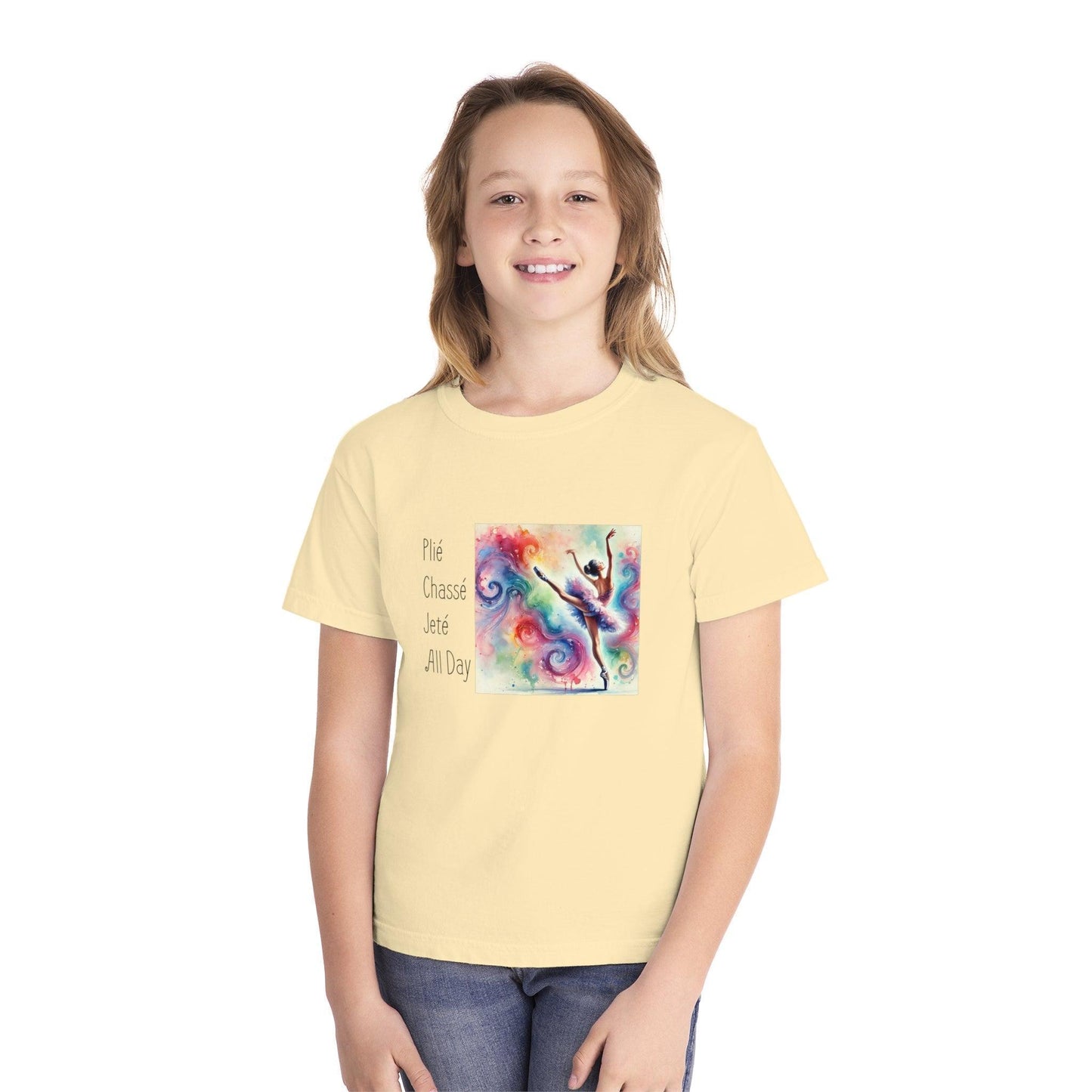 🩰 Plié Chassé Jeté All Day 💃 Youth Midweight Tee ✨ - Whippie's