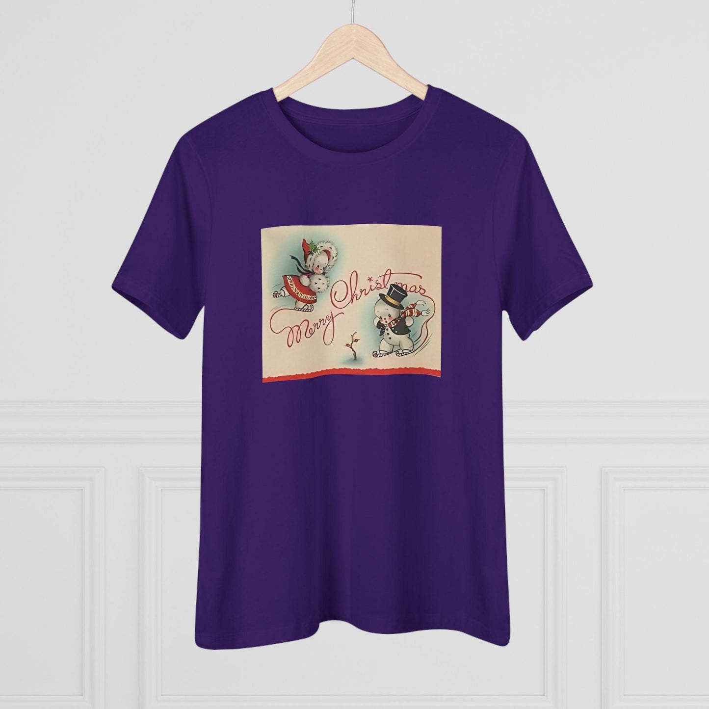 Merry Christmas Skating Snow Couple - Women's Tee - Whippie's