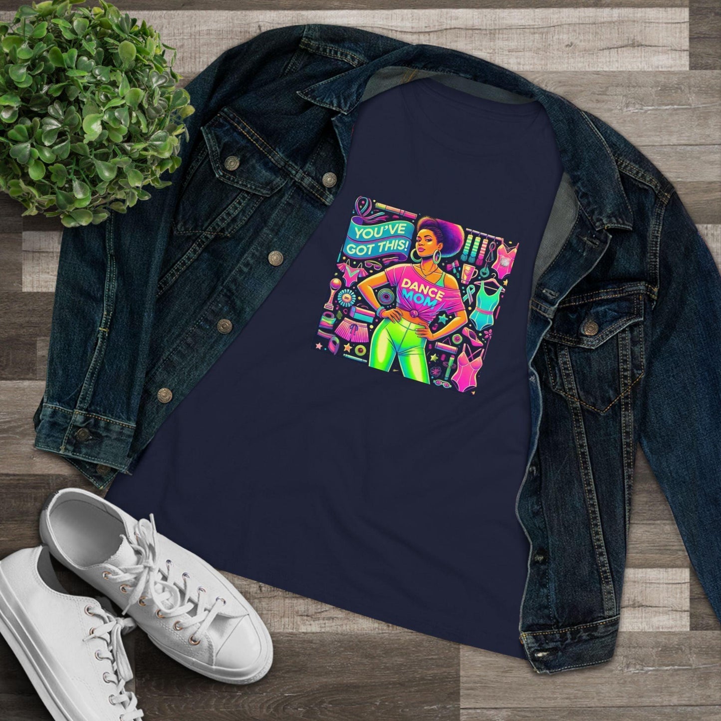 Dance Mom: You've Got This - Darker Skin Tone Mom - Sideview - Women's Softstyle Tee - Whippie's
