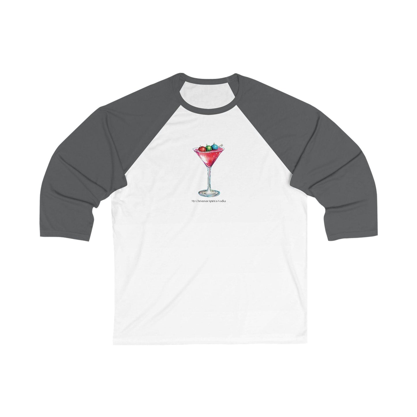 My Christmas Spirit is Vodka 🍸🎄 - Unisex 3/4 Sleeve T-shirt - Whippie's