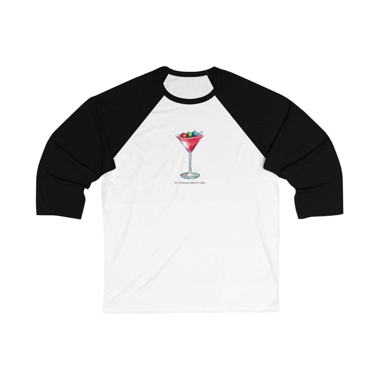 My Christmas Spirit is Vodka 🍸🎄 - Unisex 3/4 Sleeve T-shirt - Whippie's