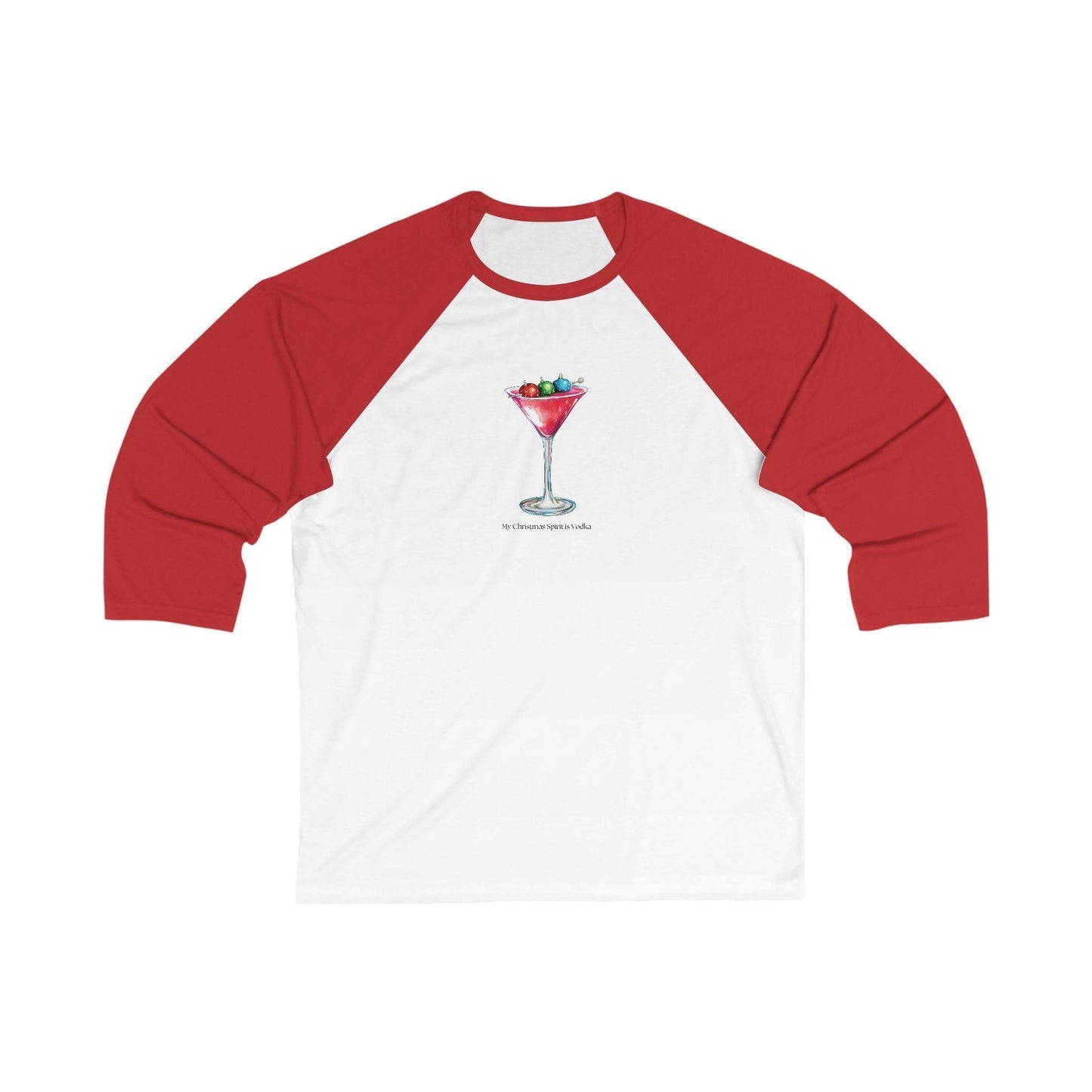 My Christmas Spirit is Vodka 🍸🎄 - Unisex 3/4 Sleeve T-shirt - Whippie's