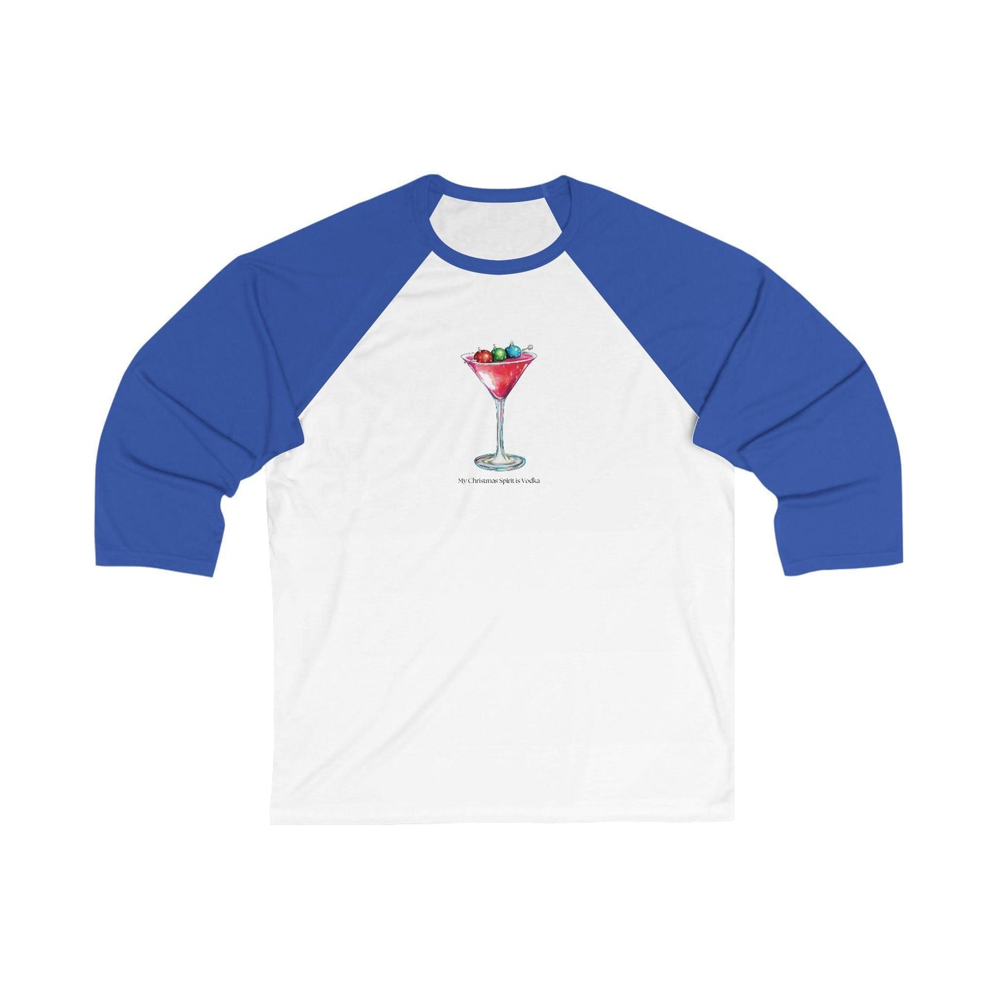 My Christmas Spirit is Vodka 🍸🎄 - Unisex 3/4 Sleeve T-shirt - Whippie's