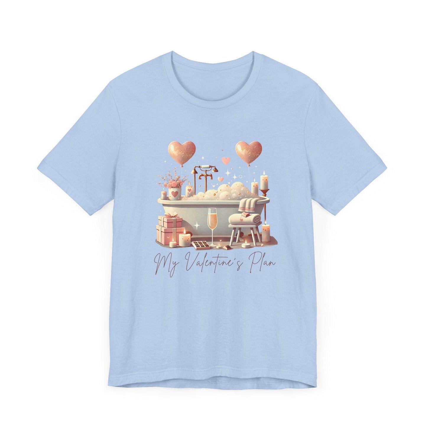 💖 My Valentine's Plan 🛁 Unisex Jersey Tee ✨ Romance, Relaxation, and a Touch of Whimsy! - Whippie's
