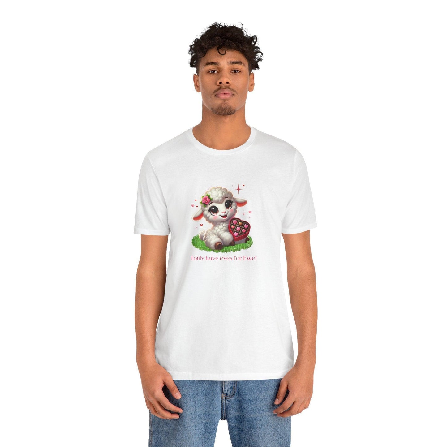 💖 I Only Have Eyes for Ewe! 🐑 Unisex Jersey Tee ✨ Spread the love this Valentine's Day! - Whippie's