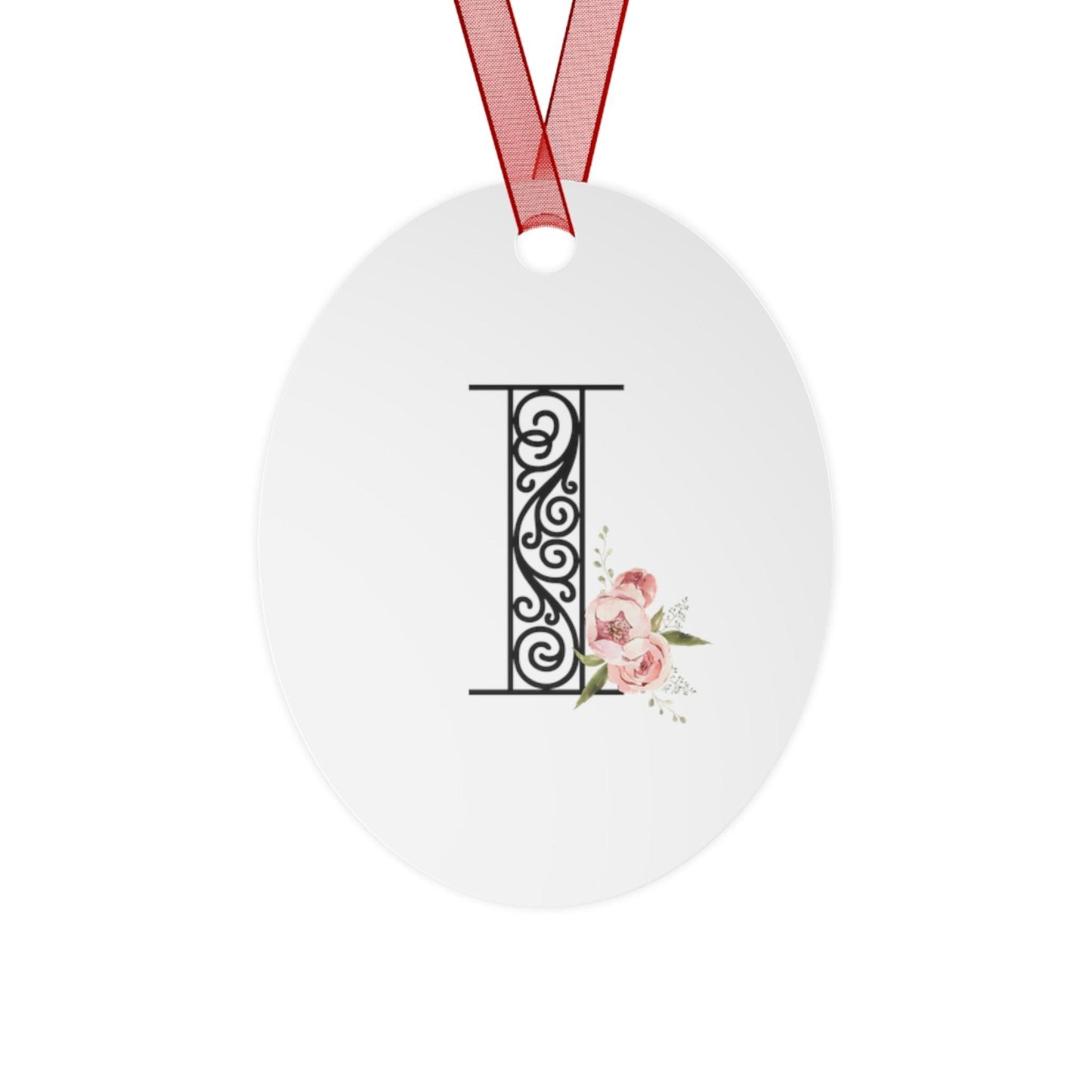 Floral Letters: Letter I - Metal Christmas Ornament - Whippie's