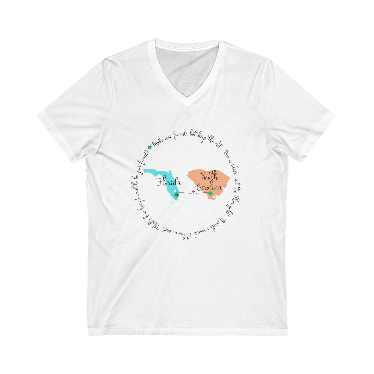 Girl Scout Friendship Moving to New State V-Neck T-shirt - Personalizable - Whippie's