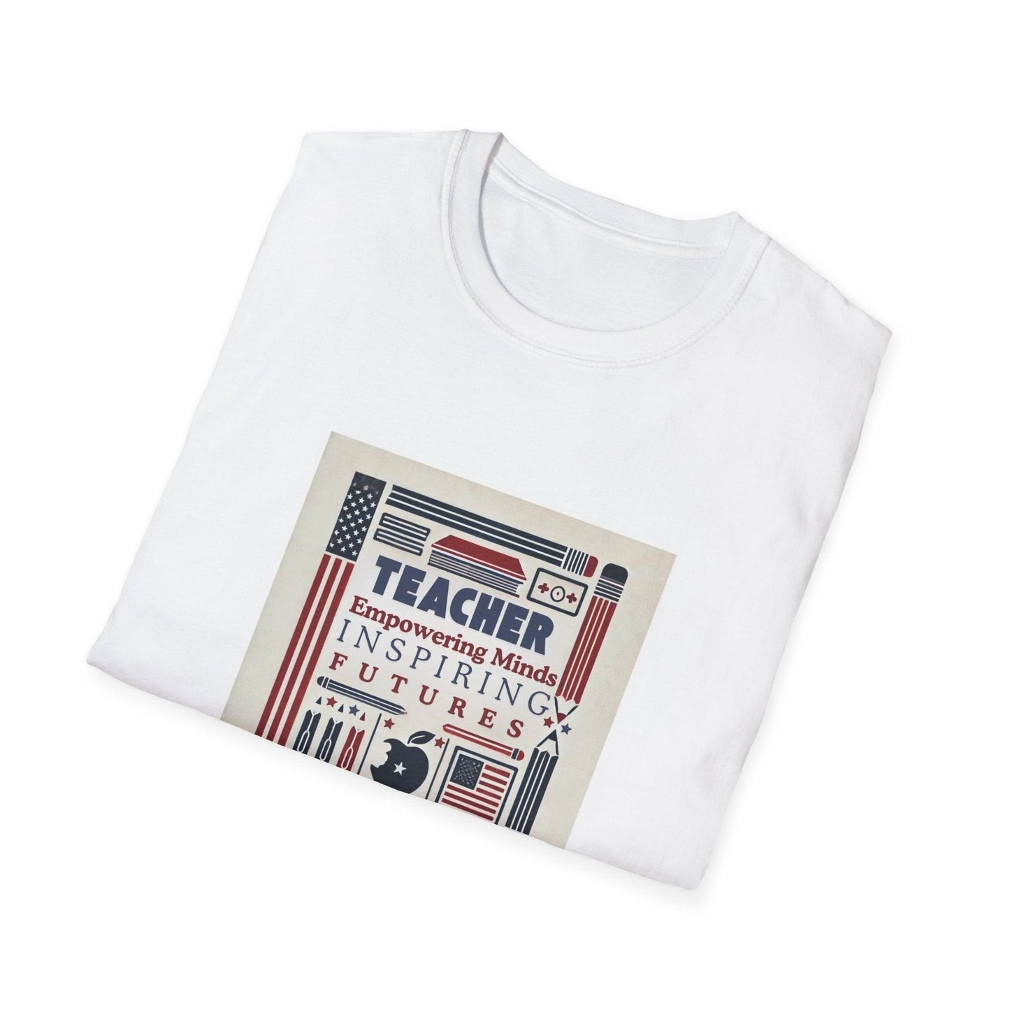 Teacher, Empowering Minds, Inspiring Futures Tee 🍎📚 - Patriotic Colors - Unisex T-Shirt - Whippie's