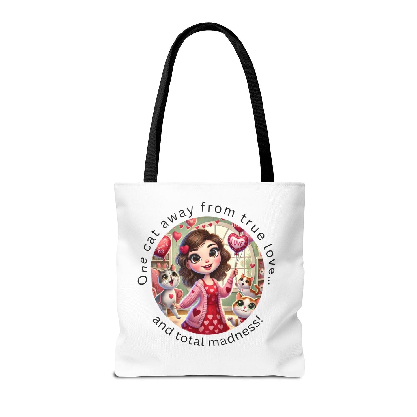 😻 One Cat Away From True Love... Tote Bag ✨ Purr-fectly practical and oh-so-stylish! - Whippie's