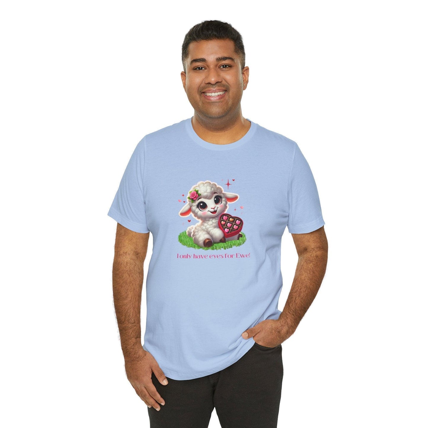 💖 I Only Have Eyes for Ewe! 🐑 Unisex Jersey Tee ✨ Spread the love this Valentine's Day! - Whippie's