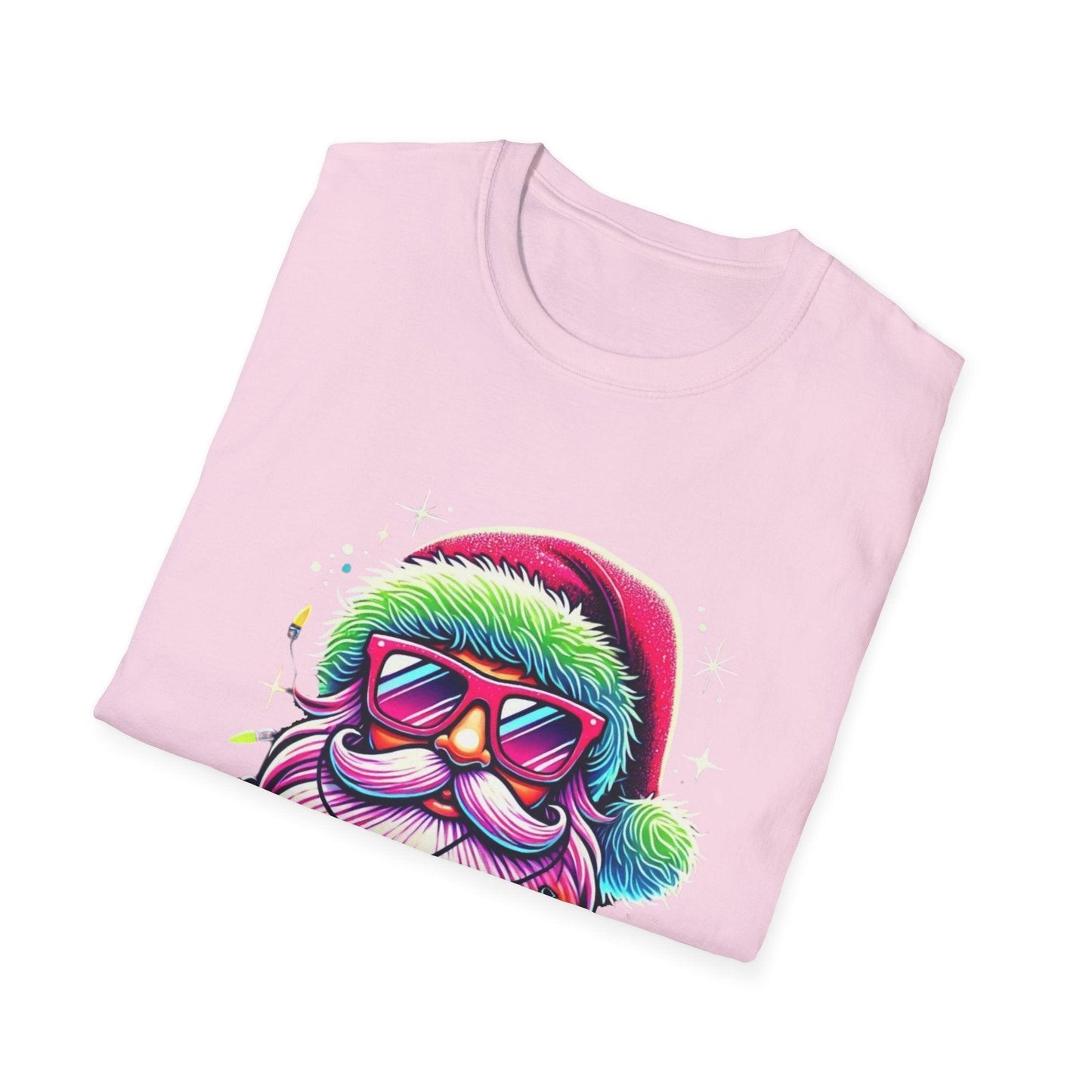 Shine Bright Like Santa! 🎅🎄🌈✨ - Unisex Softstyle T-shirt - Whippie's