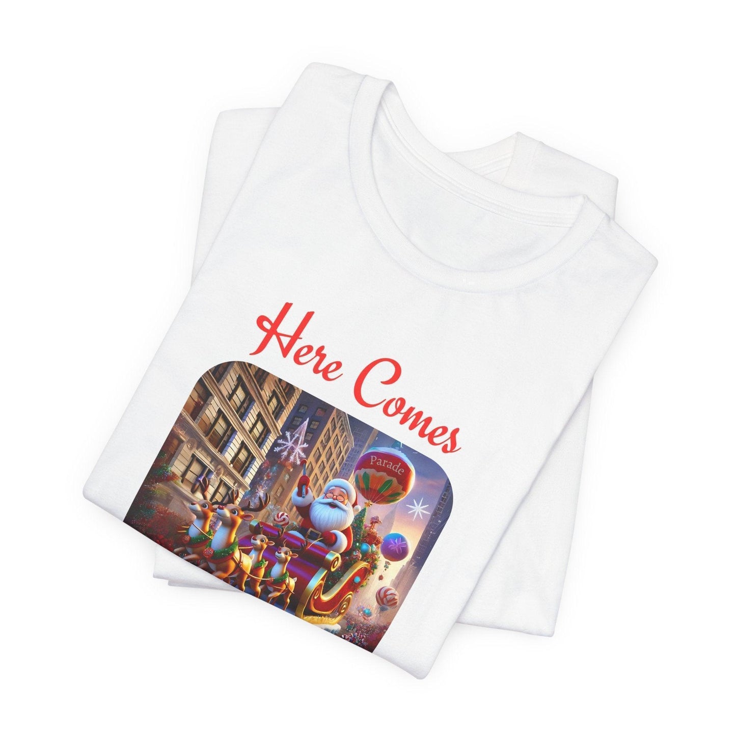 🎅 Here Comes Santa Claus 🎄 Unisex Jersey Tee ✨ - Whippie's