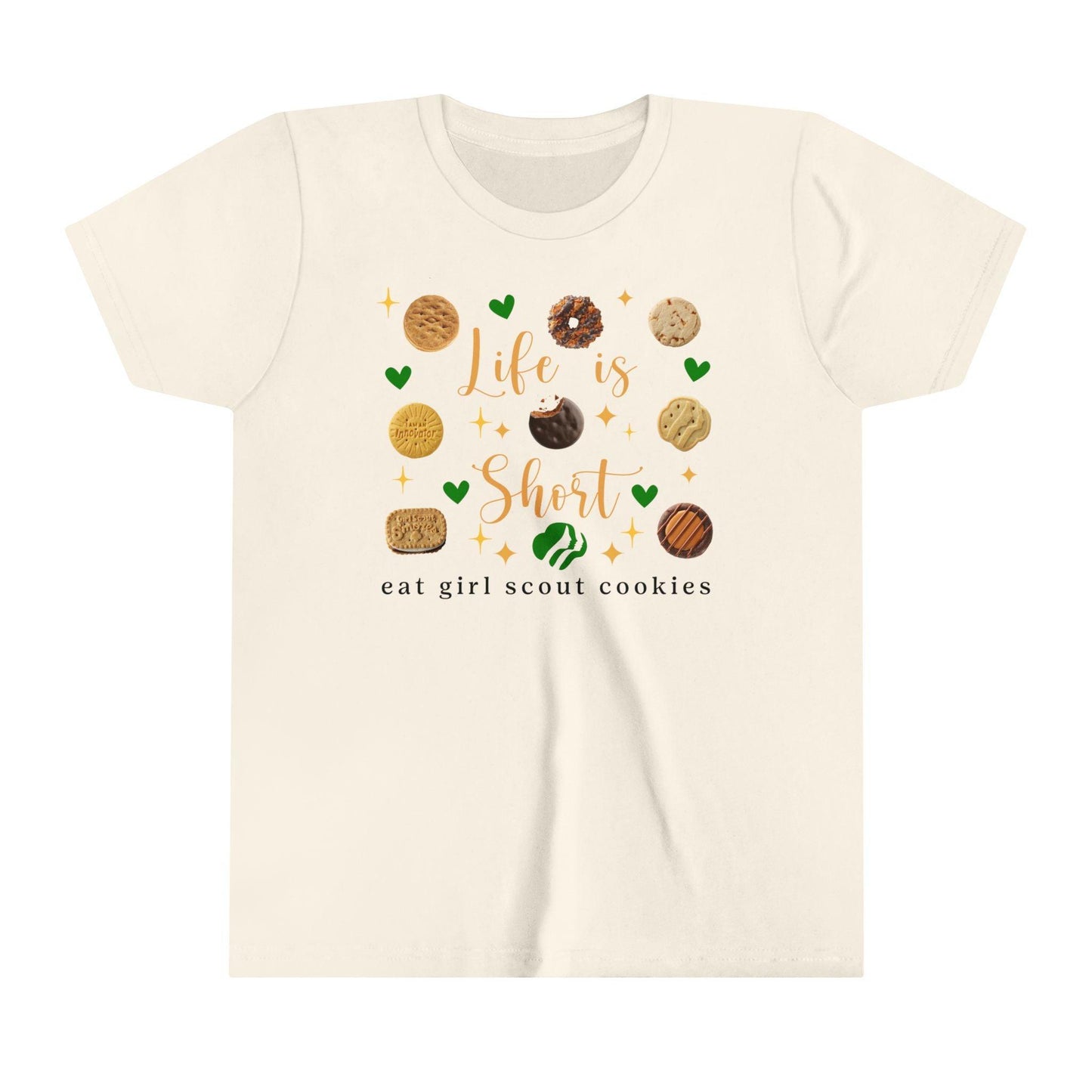 Life is Short, Eat Girl Scout Cookies Youth Tee 🍪❤️ - Whippie's