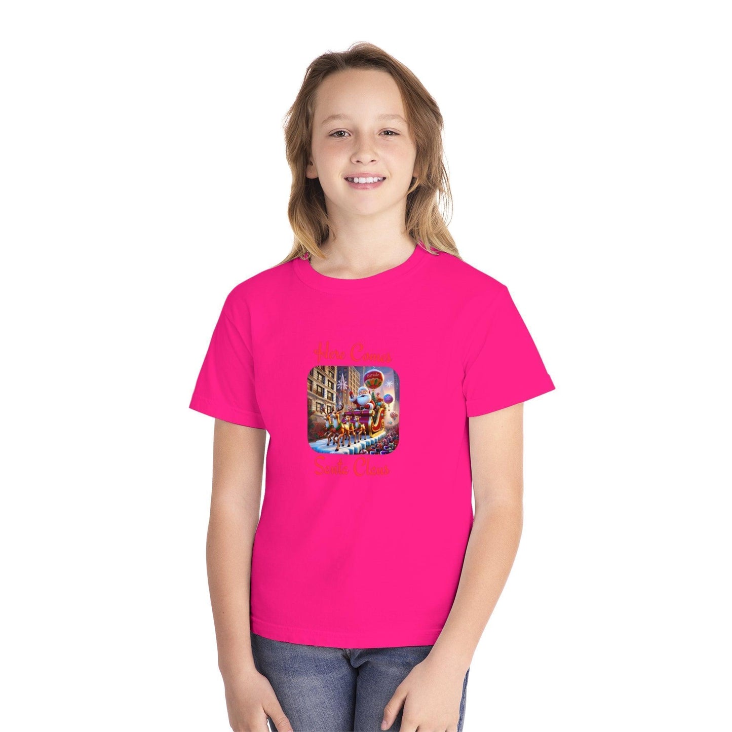 ๐
Here Comes Santa Claus ๐ Youth Midweight Tee โจ - Whippie's