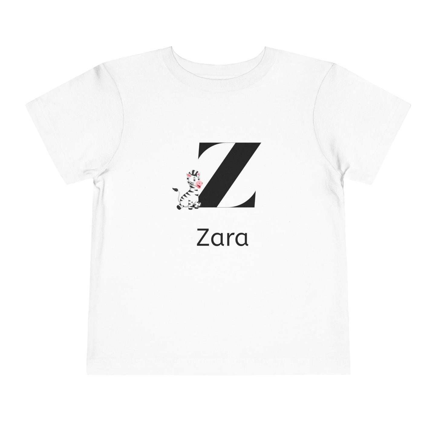 Alphabet Adventures: Letter Z - Zany Zebra Toddler Tee - Personalizable - Whippie's