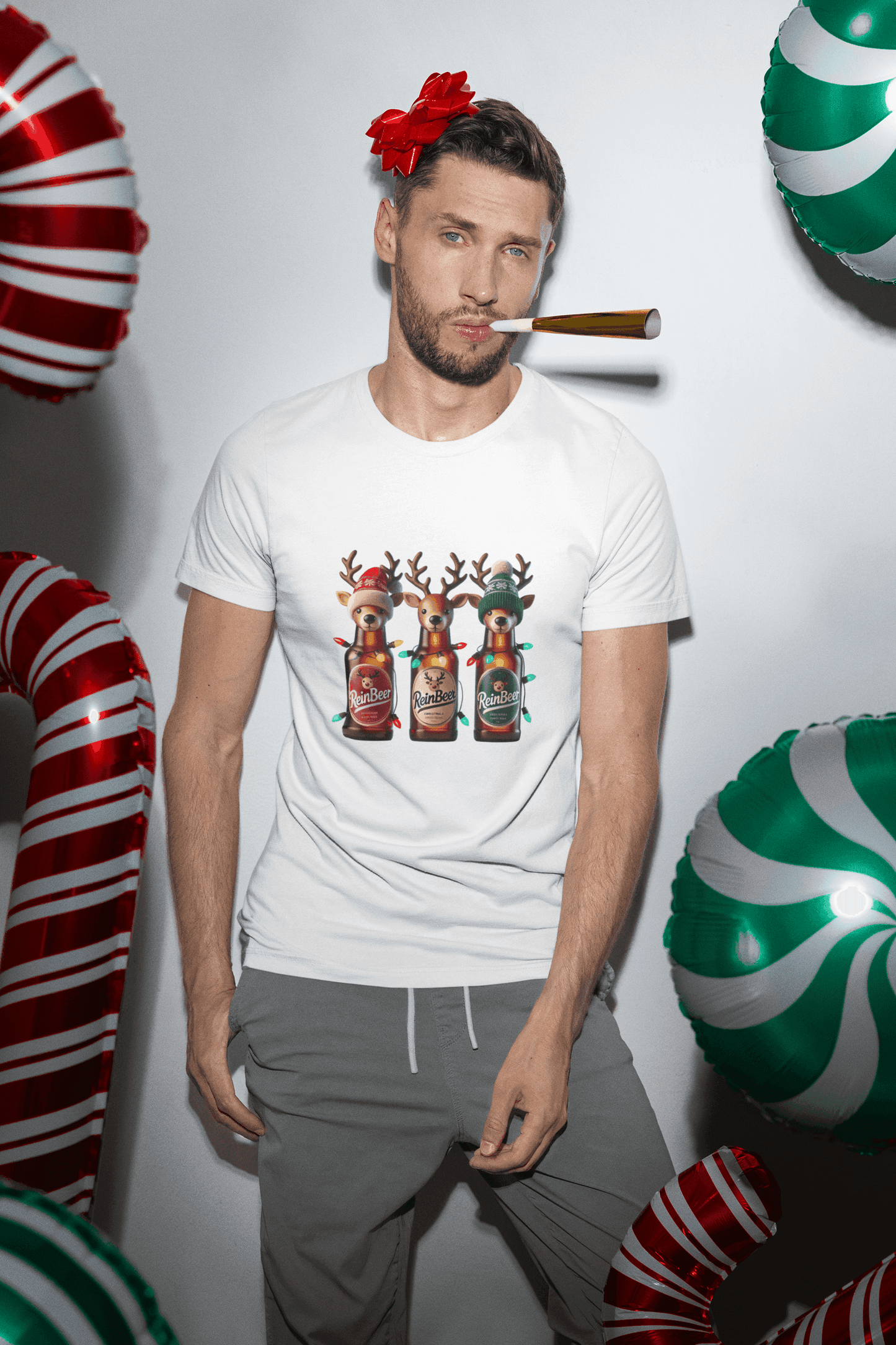 Reinbeer: The 🍻 Official Beverage of the Reindeer Games 🦌 - Unisex Softstyle T-shirt - Whippie's