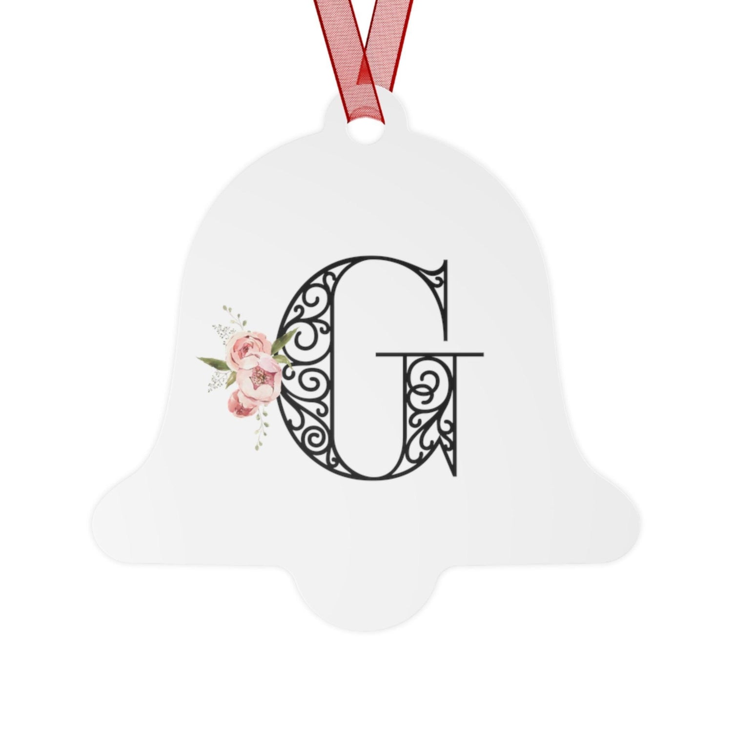 Floral Letters: Letter G - Metal Christmas Ornament - Whippie's