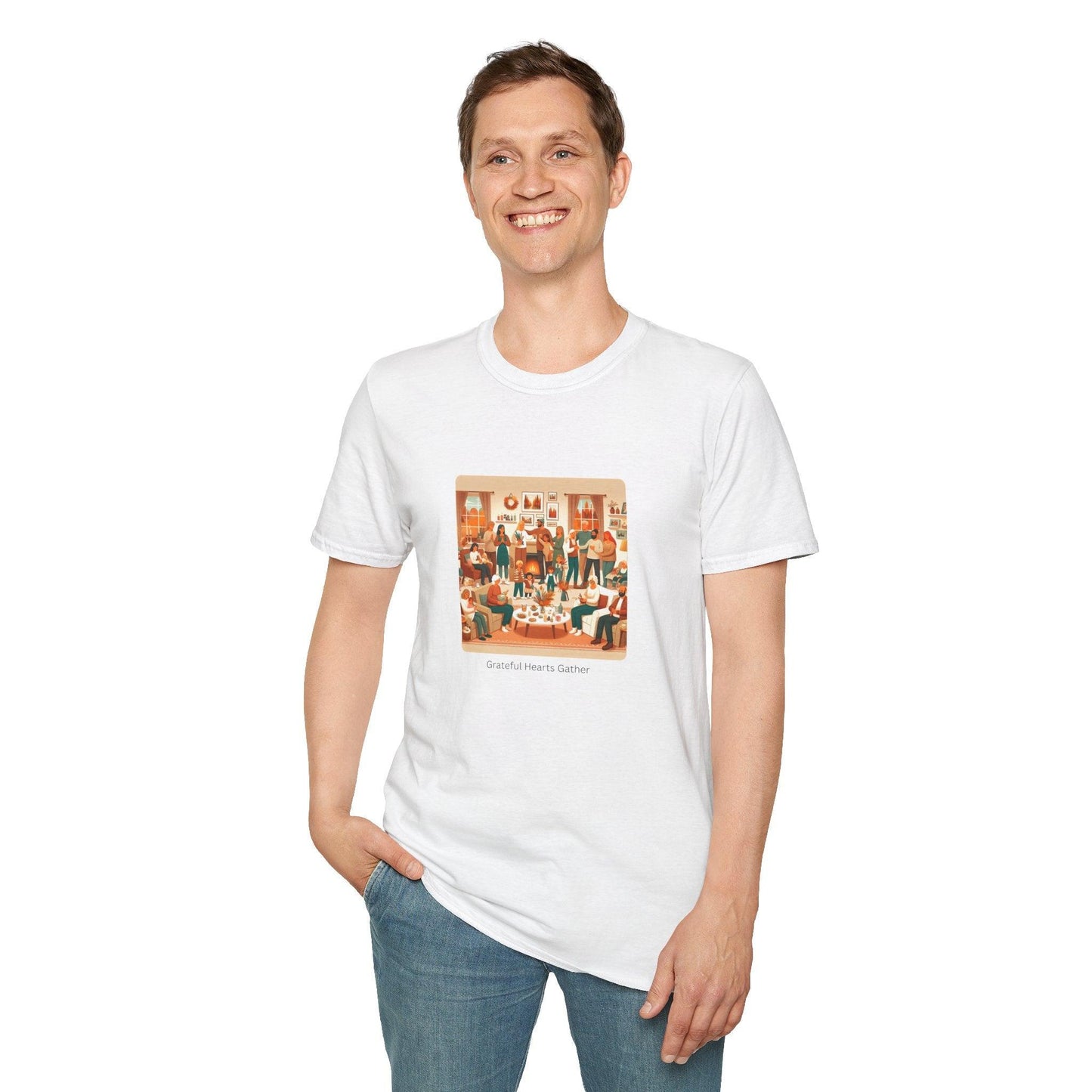 Grateful Hearts Gather - Celebrating Family and Friends ๐งก๐๐ค Unisex T-Shirt - Whippie's