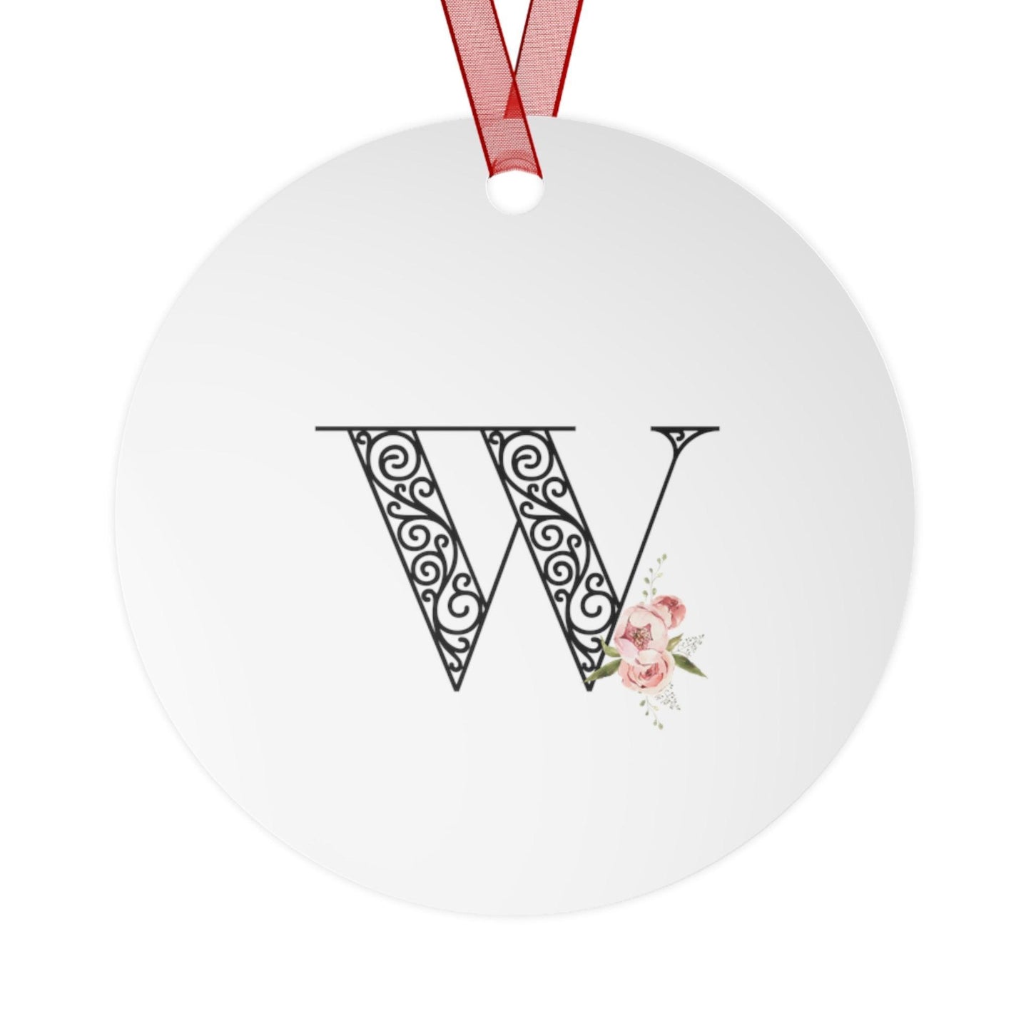 Floral Letters: Letter W - Metal Christmas Ornament - Whippie's