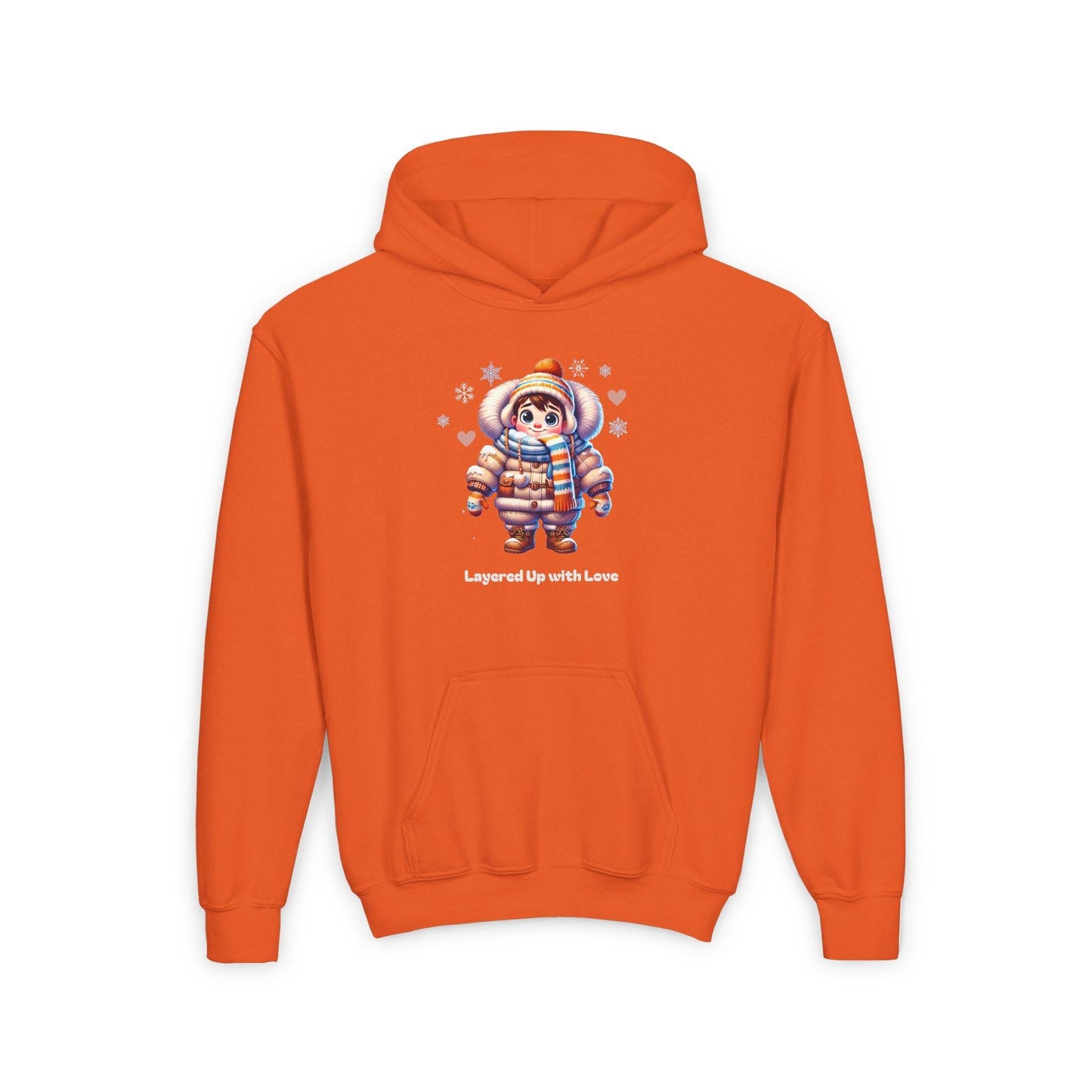 Layered Up with Love (Boy) - Cozy Comfort for Kids! ❄️💙 Youth Heavy Blend Hooded Sweatshirt - Whippie's