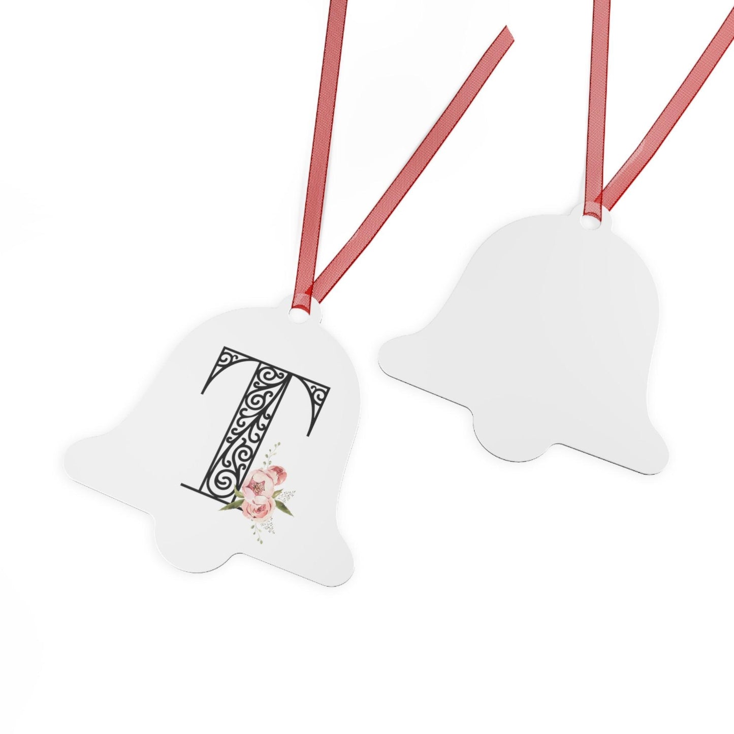 Floral Letters: Letter T - Metal Christmas Ornament - Whippie's