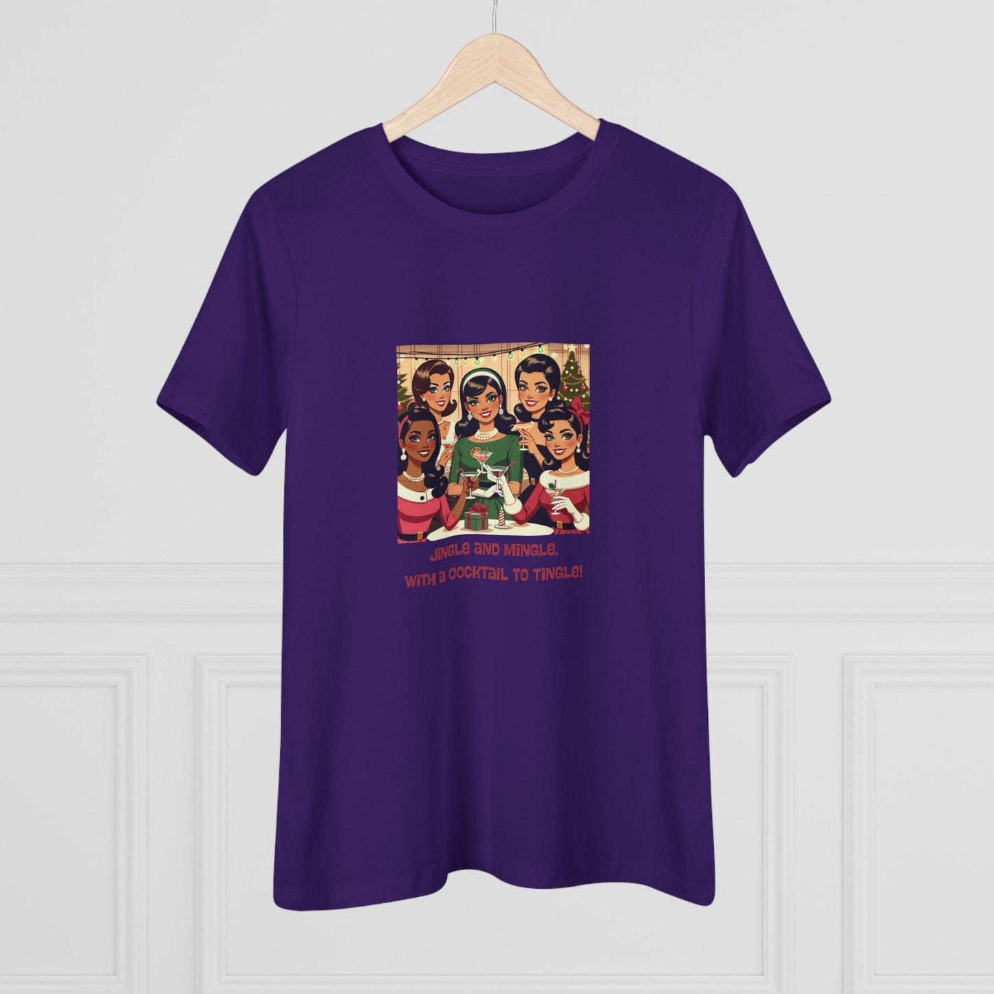 Holiday Friends Sipping Cocktails - Women's Softstyle Tee - Whippie's