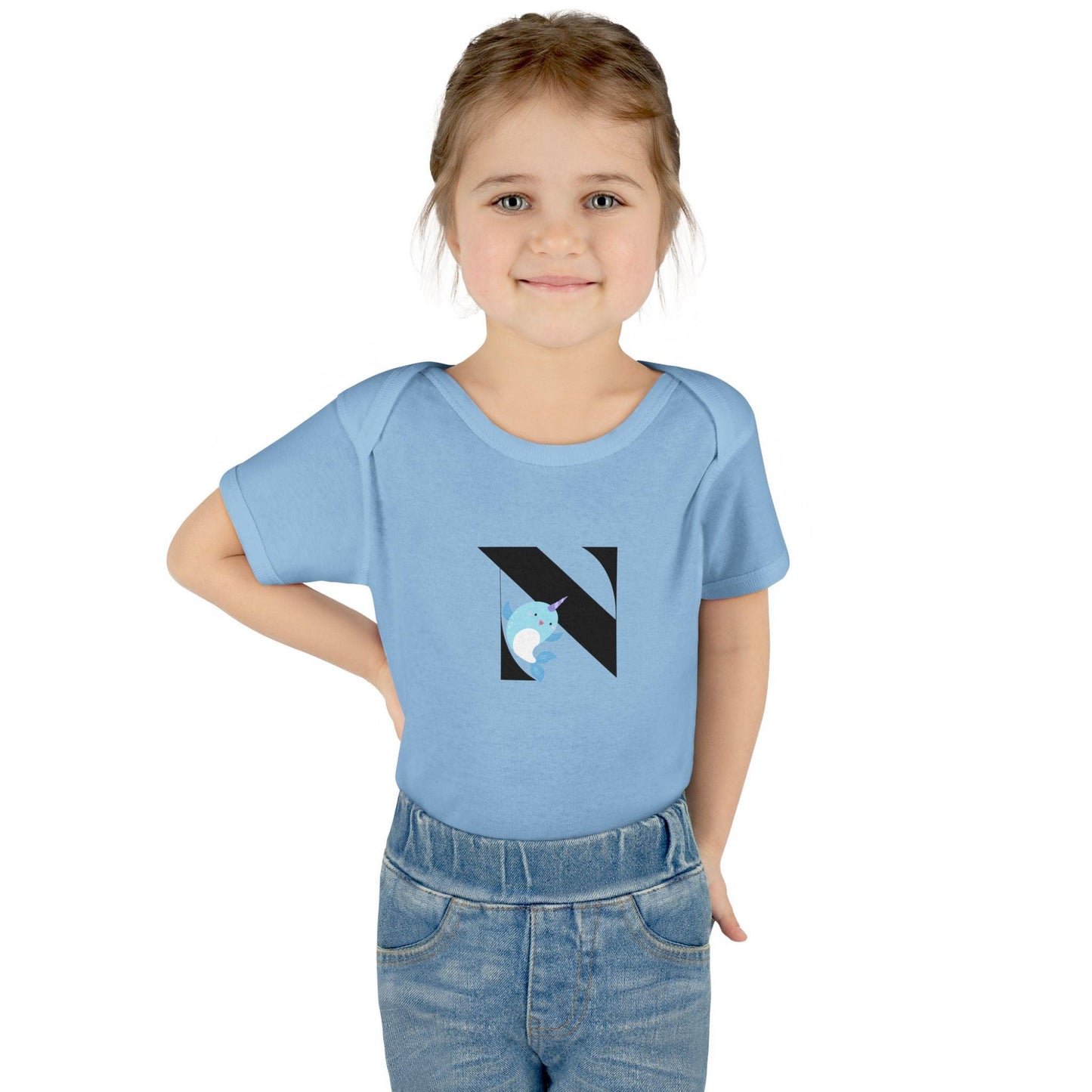 Alphabet Adventures: Letter N - Nice Narwhal Baby Onesie N is for Nice Narwhal! - Whippie's