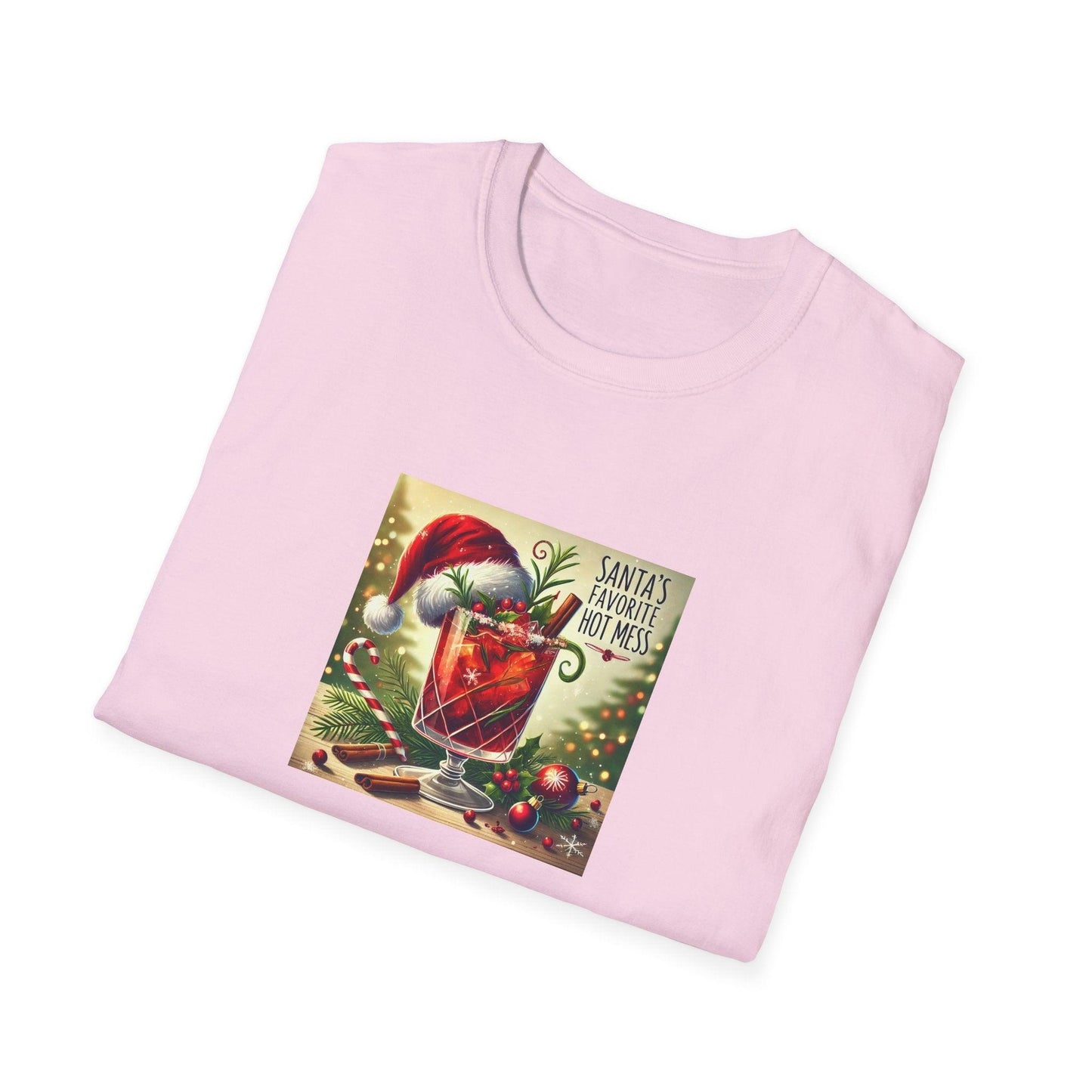 Santa's Favorite Hot Mess 🎅🎄🍹 - Unisex Softstyle T-shirt - Whippie's