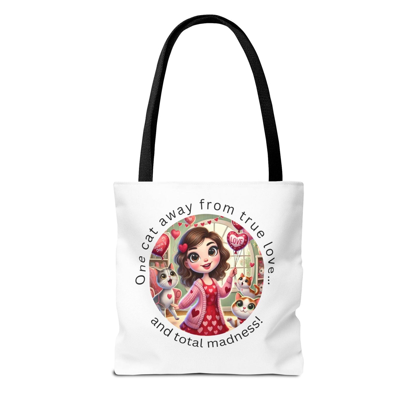 😻 One Cat Away From True Love... Tote Bag ✨ Purr-fectly practical and oh-so-stylish! - Whippie's