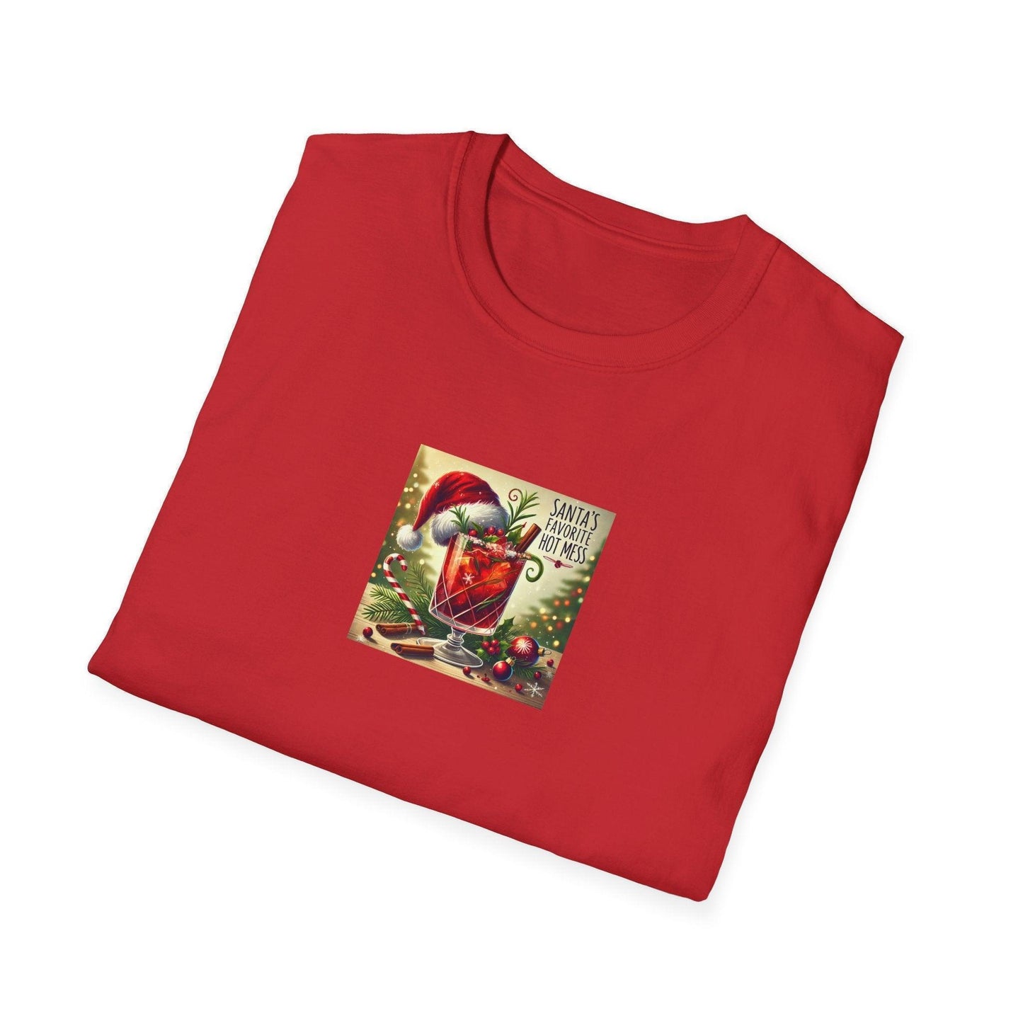 Santa's Favorite Hot Mess 🎅🎄🍹 - Unisex Softstyle T-shirt - Whippie's