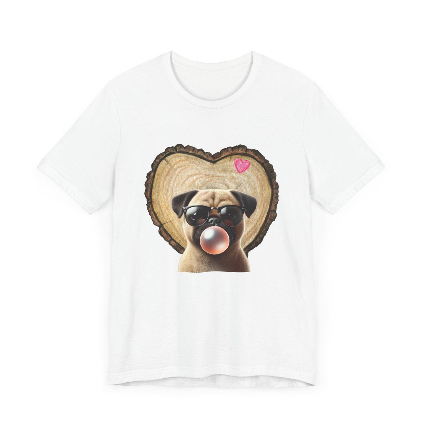 Pug Love - Unisex Jersey Tee - 🐶💕 Spread the Love with a Bubbly Pug! 💕🐶 - Whippie's