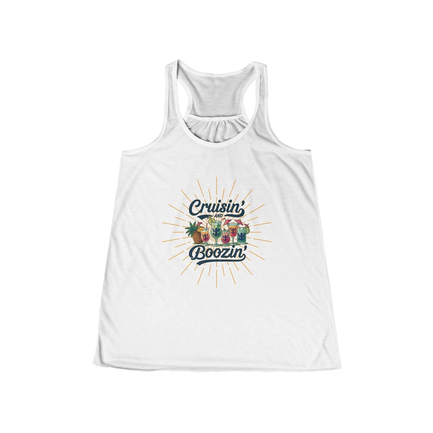 Cruisin' & Boozin' 🍹☀️ Women's Flowy Racerback Tank - Personalizable - Whippie's