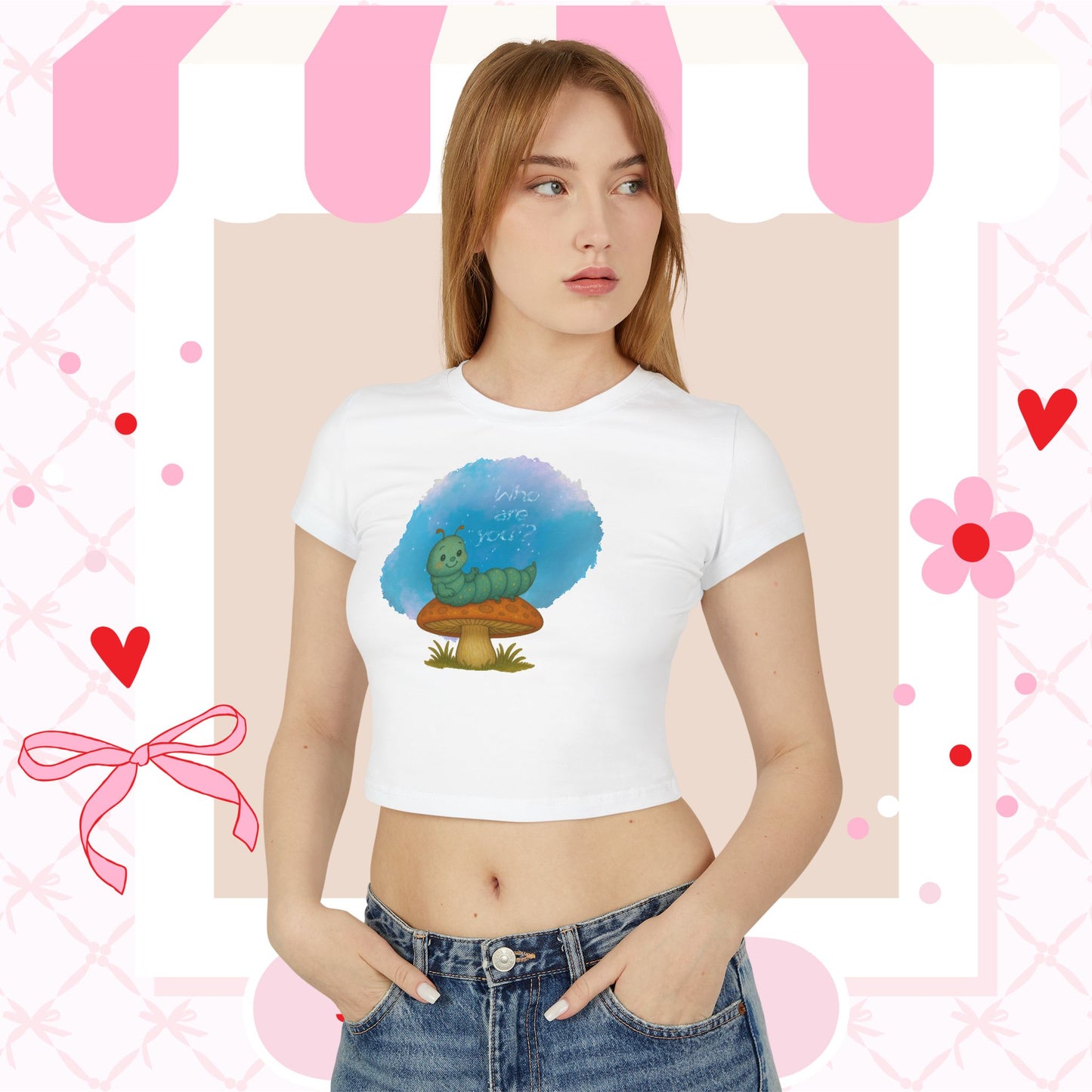 ✨ Who Are You? Cute Sparkly Caterpillar Baby Tee ✨ - Whippie's