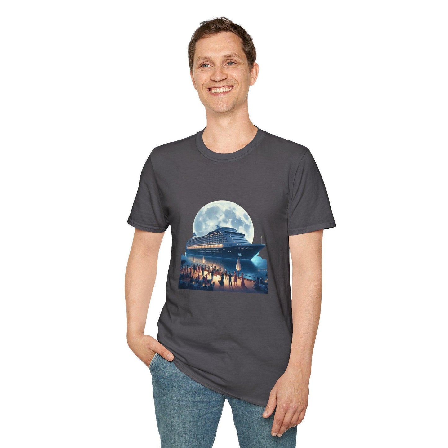 Moonlight Cruise Party 🛳️ Unisex T-Shirt - Dance the Night Away! 🌕 - Whippie's