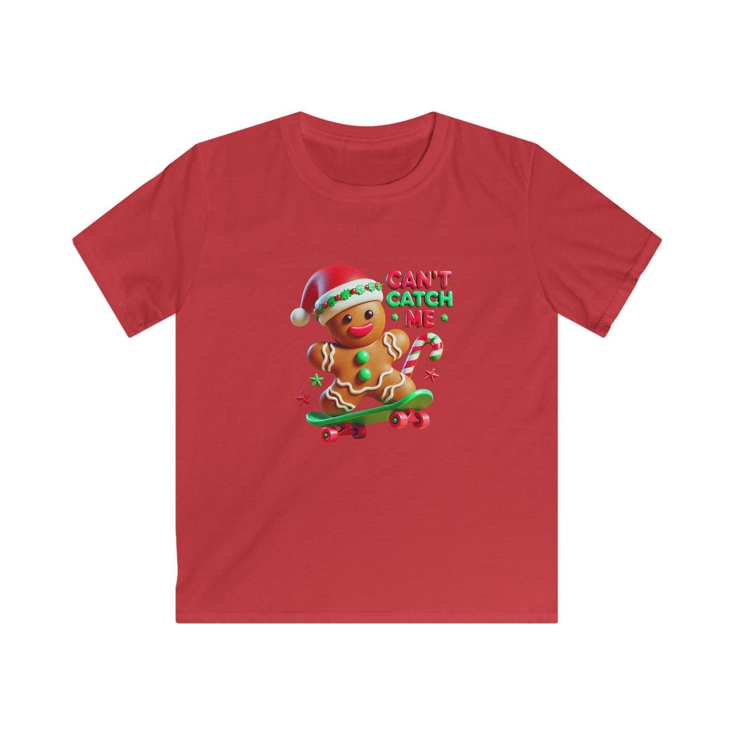 Can't Catch Me! Kids' Tee Gingerbread Man on a Skateboard 🛹💨 - Whippie's