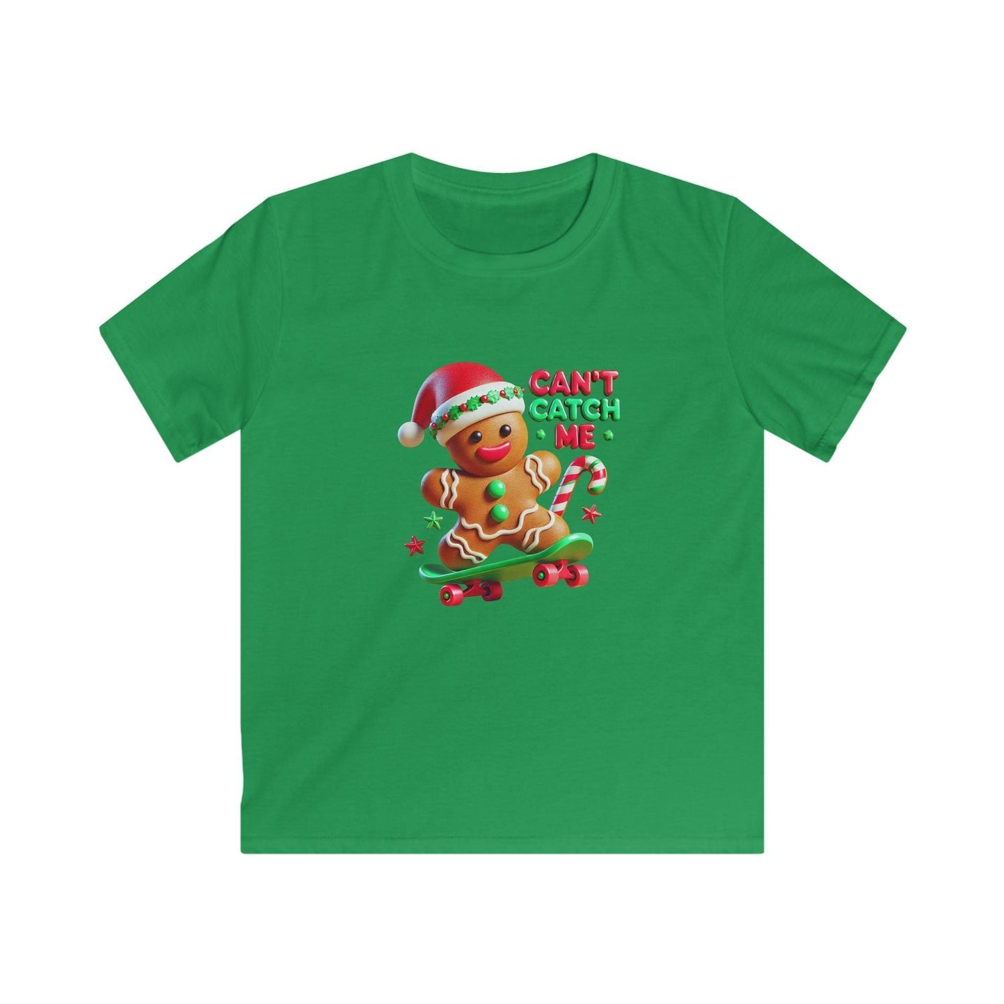 Can't Catch Me! Kids' Tee Gingerbread Man on a Skateboard 🛹💨 - Whippie's