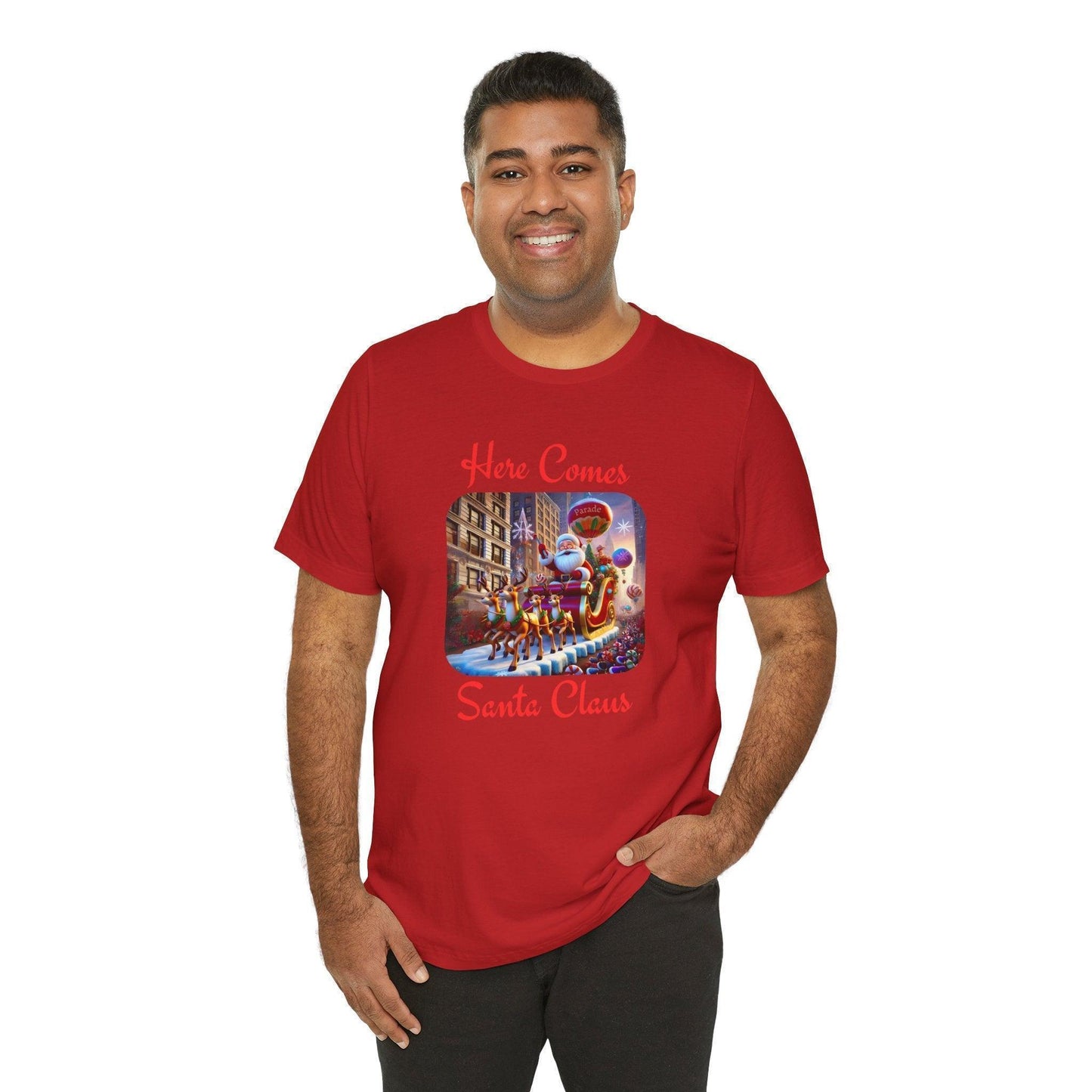 🎅 Here Comes Santa Claus 🎄 Unisex Jersey Tee ✨ - Whippie's