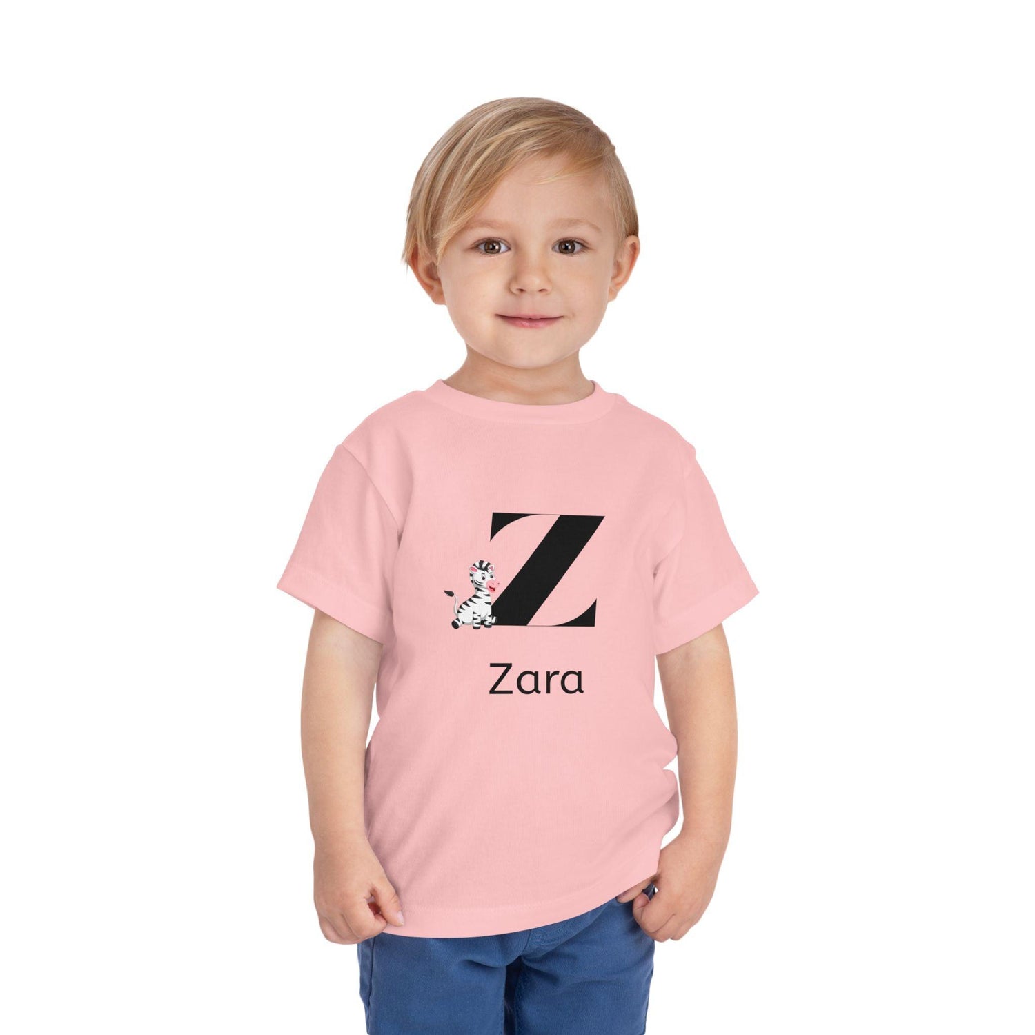 Alphabet Adventures: Letter Z - Zany Zebra Toddler Tee - Personalizable - Whippie's