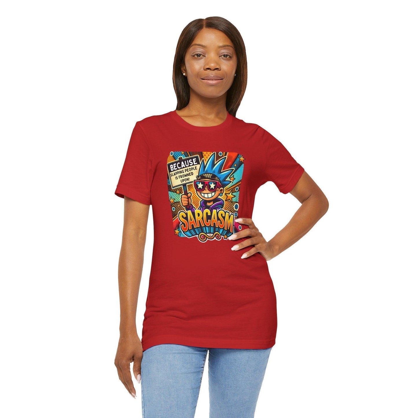 🎭 Sarcasm: It's Better Than Slapping 😉 Unisex Jersey Tee ✨ - Whippie's