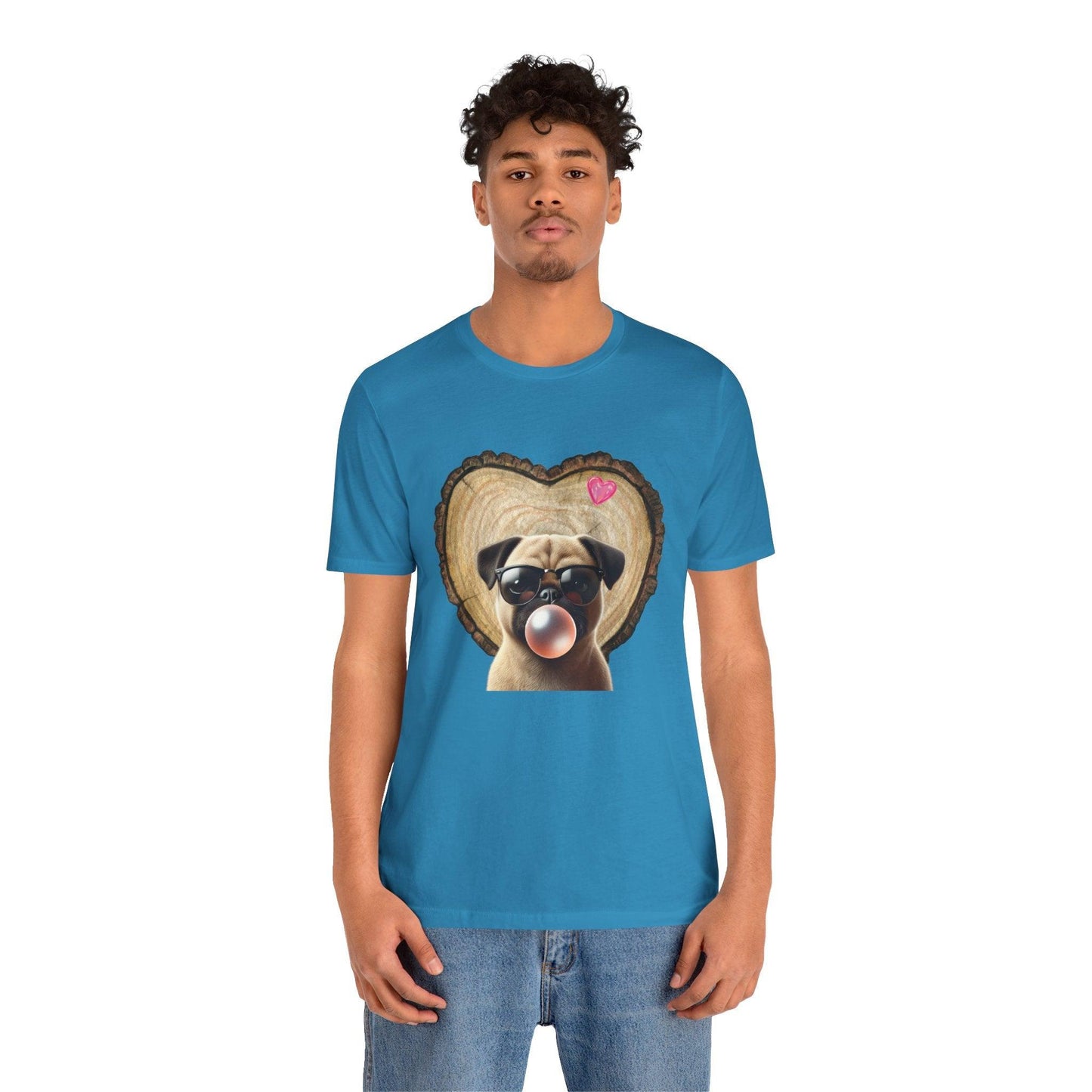Pug Love - Unisex Jersey Tee - 🐶💕 Spread the Love with a Bubbly Pug! 💕🐶 - Whippie's