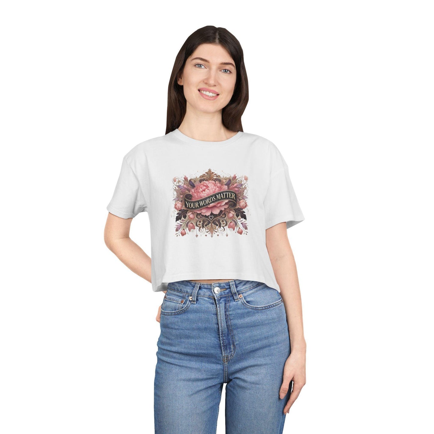 ๐ผ Your Words Matter ๐ฌ Women's Crop Tee ๐ธ - Whippie's