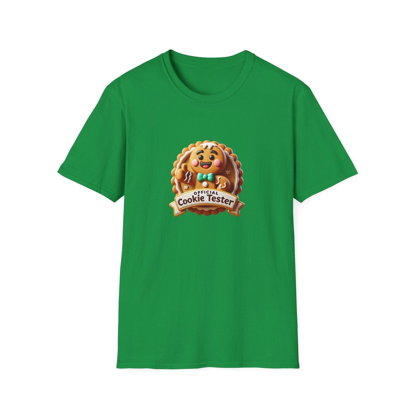 Official Cookie Tester 🍪 – Fun Gingerbread Design with Peeking Gingerbread Man - Unisex Softstyle Tee - Whippie's