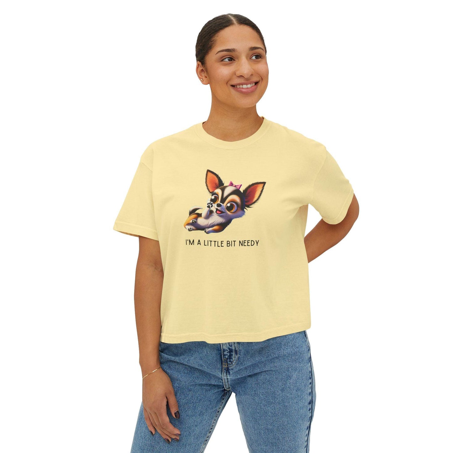 I'm a Bit Needy - Embrace Your Inner Drama Queen ๐ถ Women's Boxy Crop Tee - Whippie's