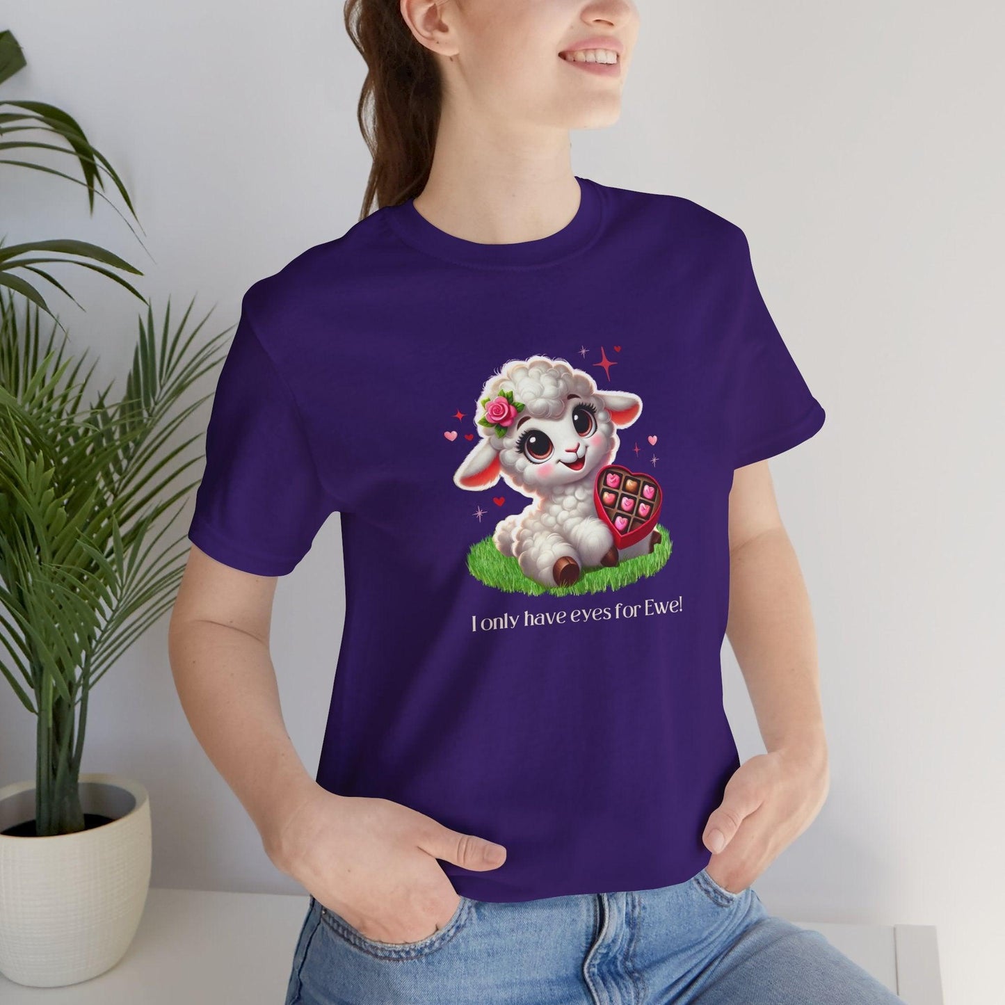💖 I Only Have Eyes for Ewe! 🐑 Unisex Jersey Tee ✨ Spread the love this Valentine's Day! - Whippie's