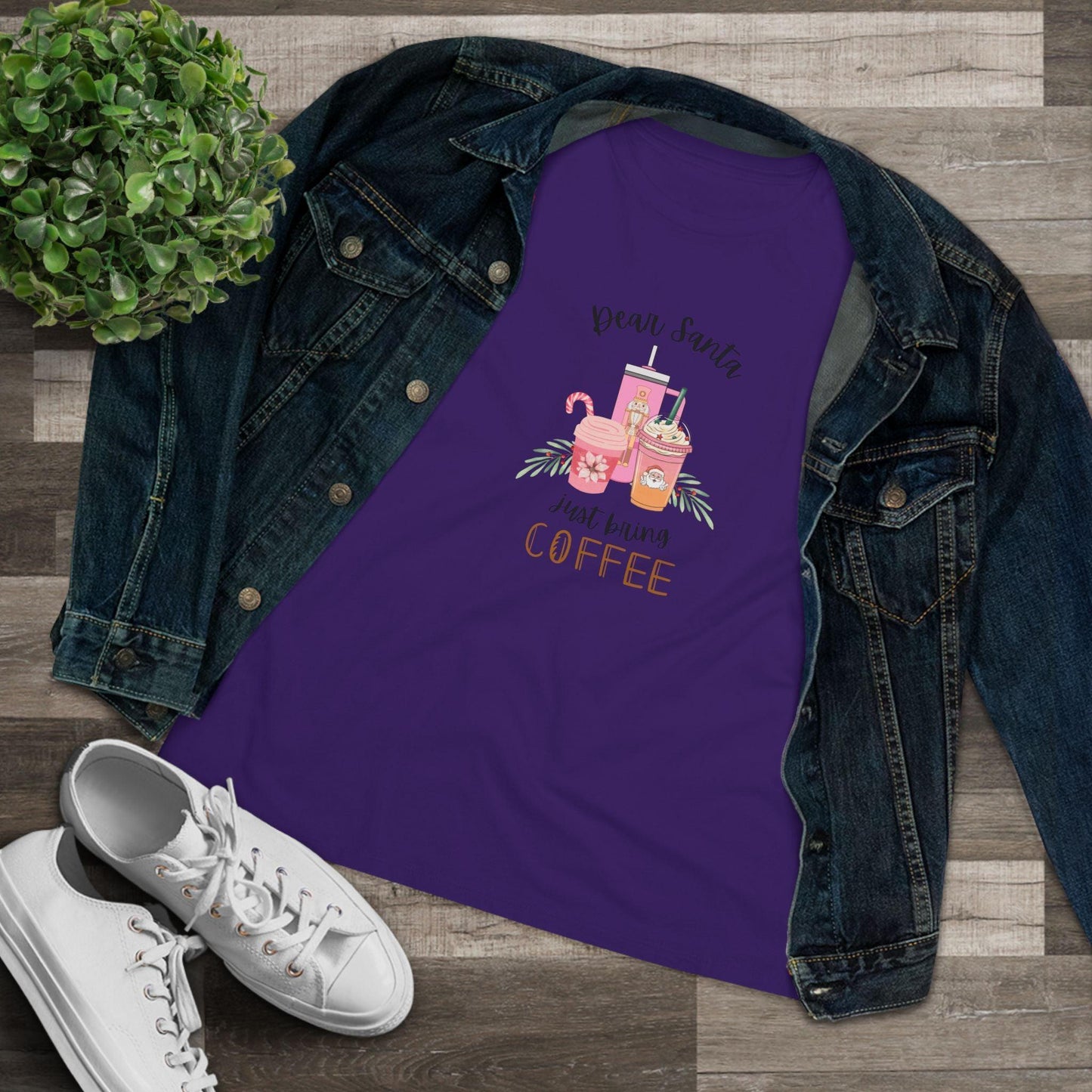 Dear Santa, just bring COFFEE - Women's Softstyle Tee - Whippie's