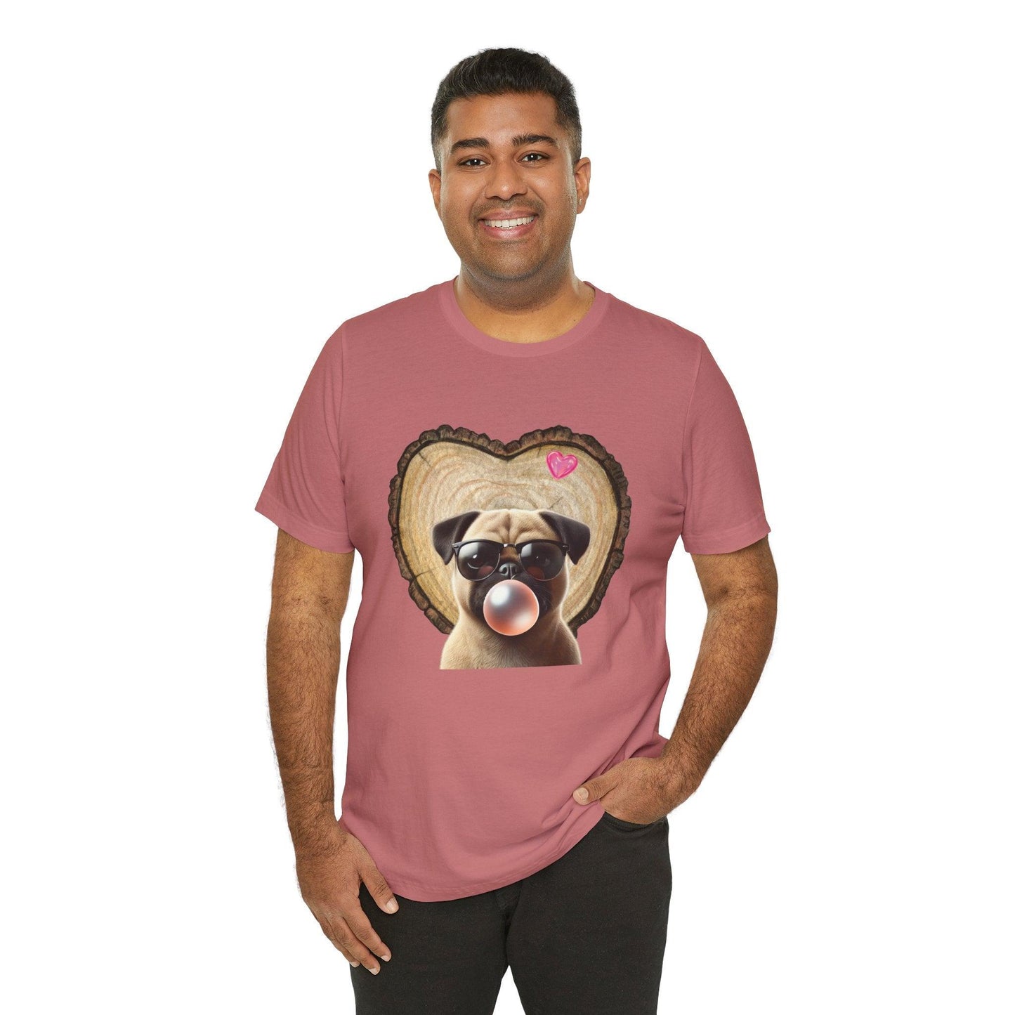 Pug Love - Unisex Jersey Tee - 🐶💕 Spread the Love with a Bubbly Pug! 💕🐶 - Whippie's