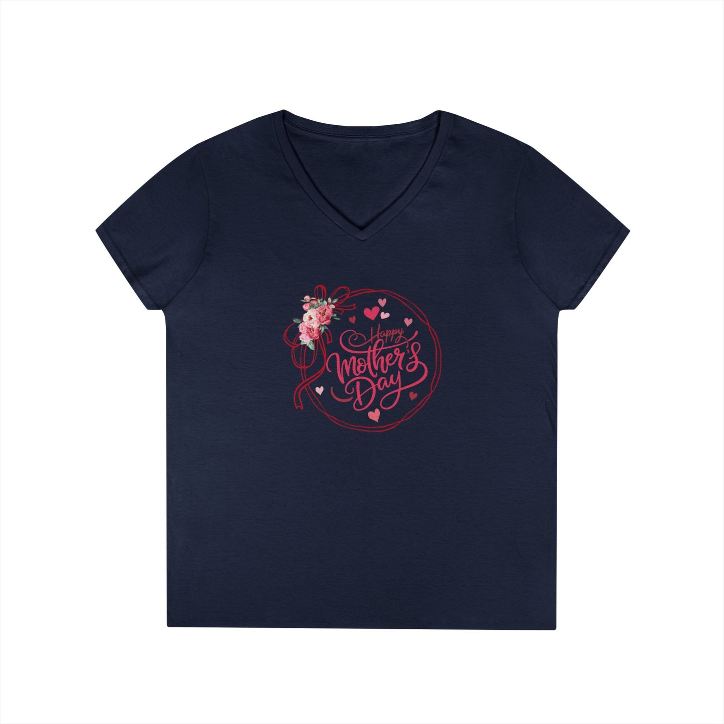 Happy Mother's Day Peonies V-Neck T-Shirt - Whippie's