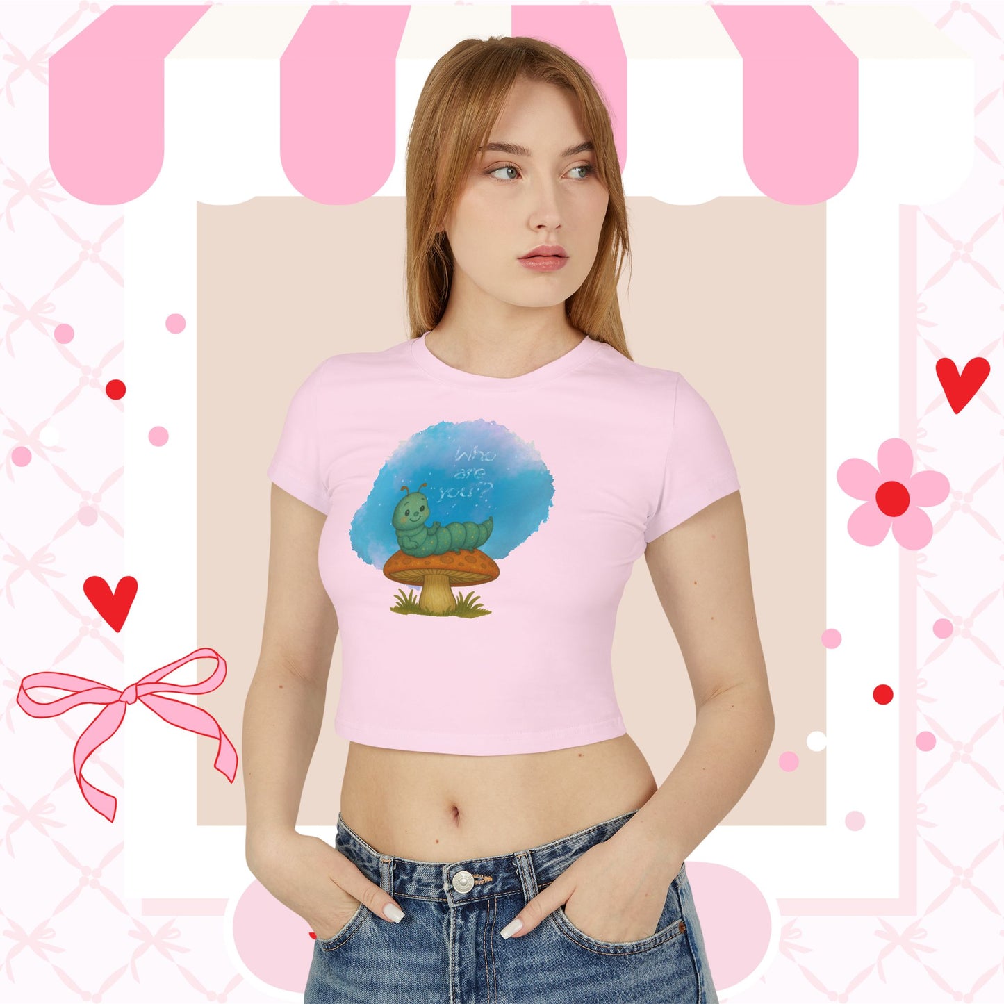 ✨ Who Are You? Cute Sparkly Caterpillar Baby Tee ✨ - Whippie's