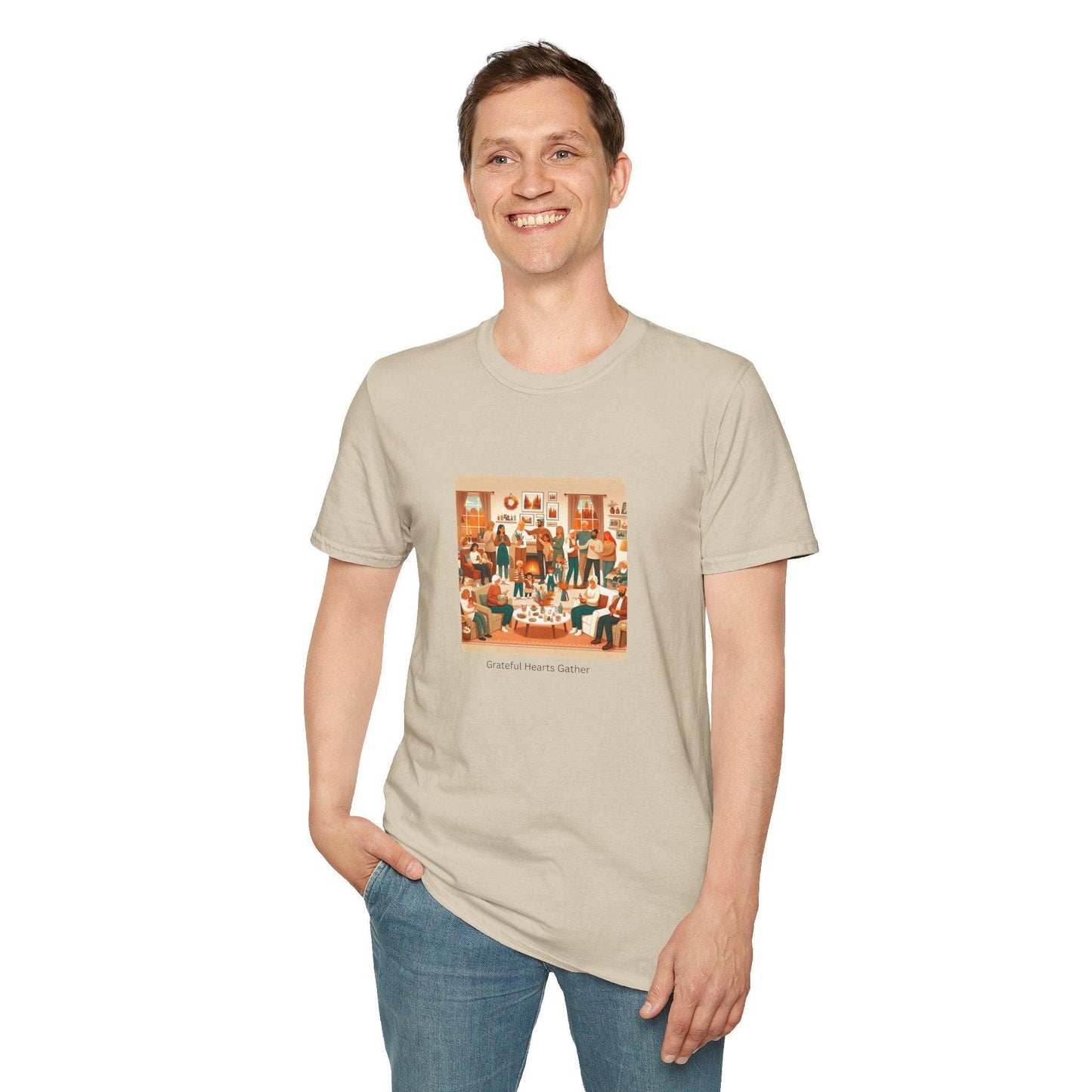 Grateful Hearts Gather - Celebrating Family and Friends ๐งก๐๐ค Unisex T-Shirt - Whippie's